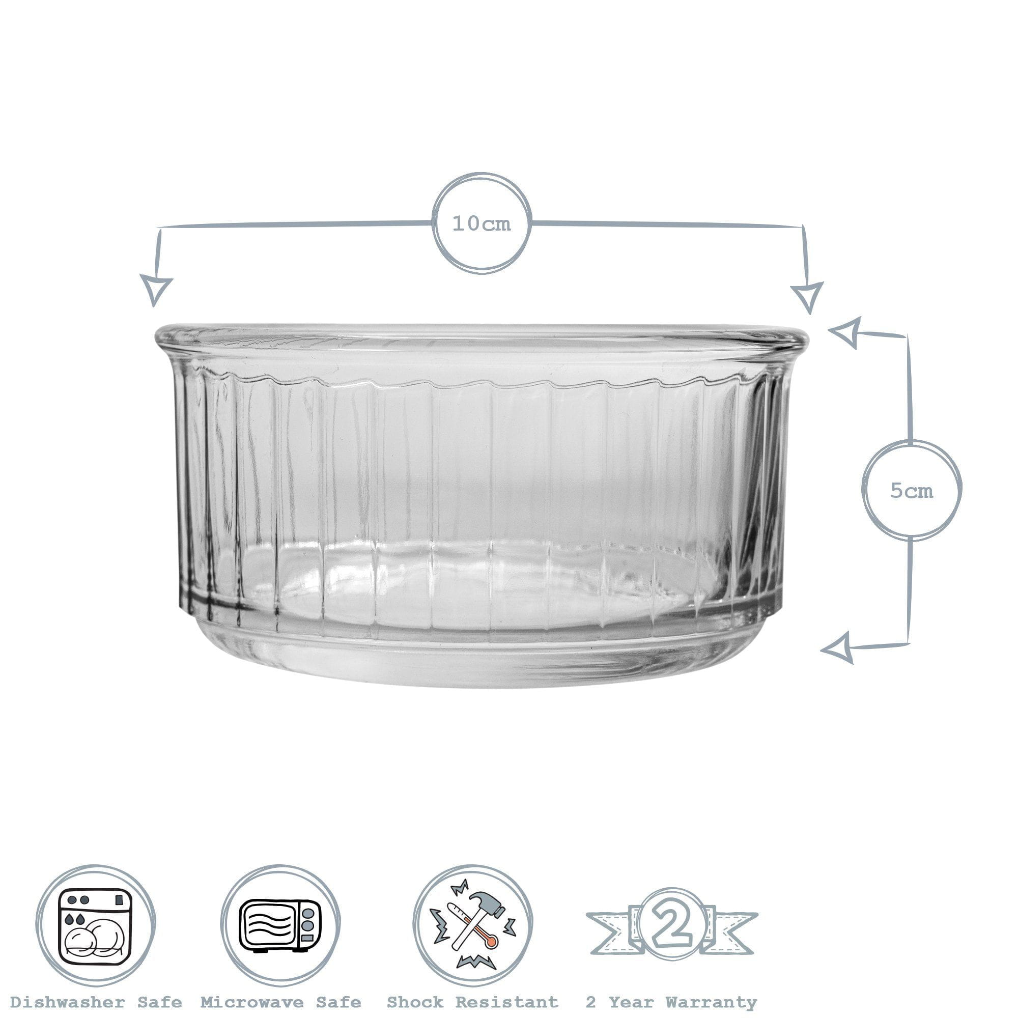 10cm Clear Oven Chef Glass Ramekins - Pack of Four