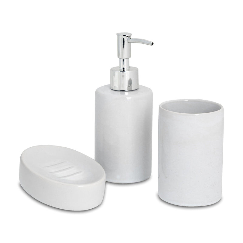 3pc Ceramic Bathroom Accessories Set - By Harbour Housewares