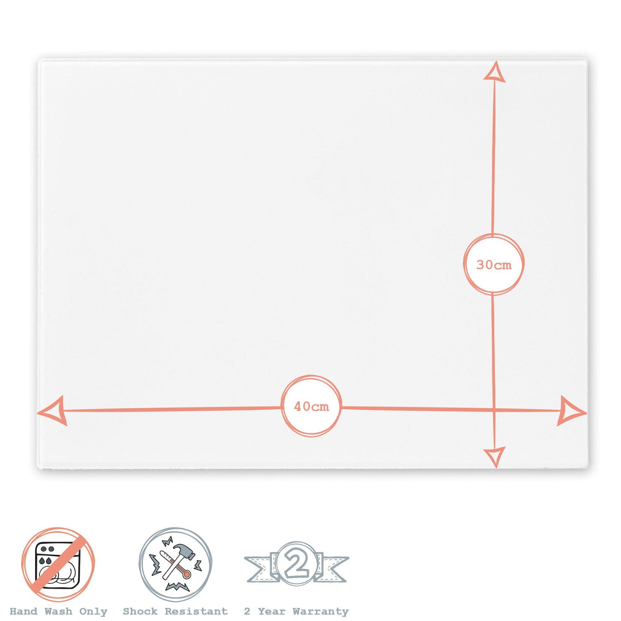 40cm x 30cm Glass Placemats - Pack of Six