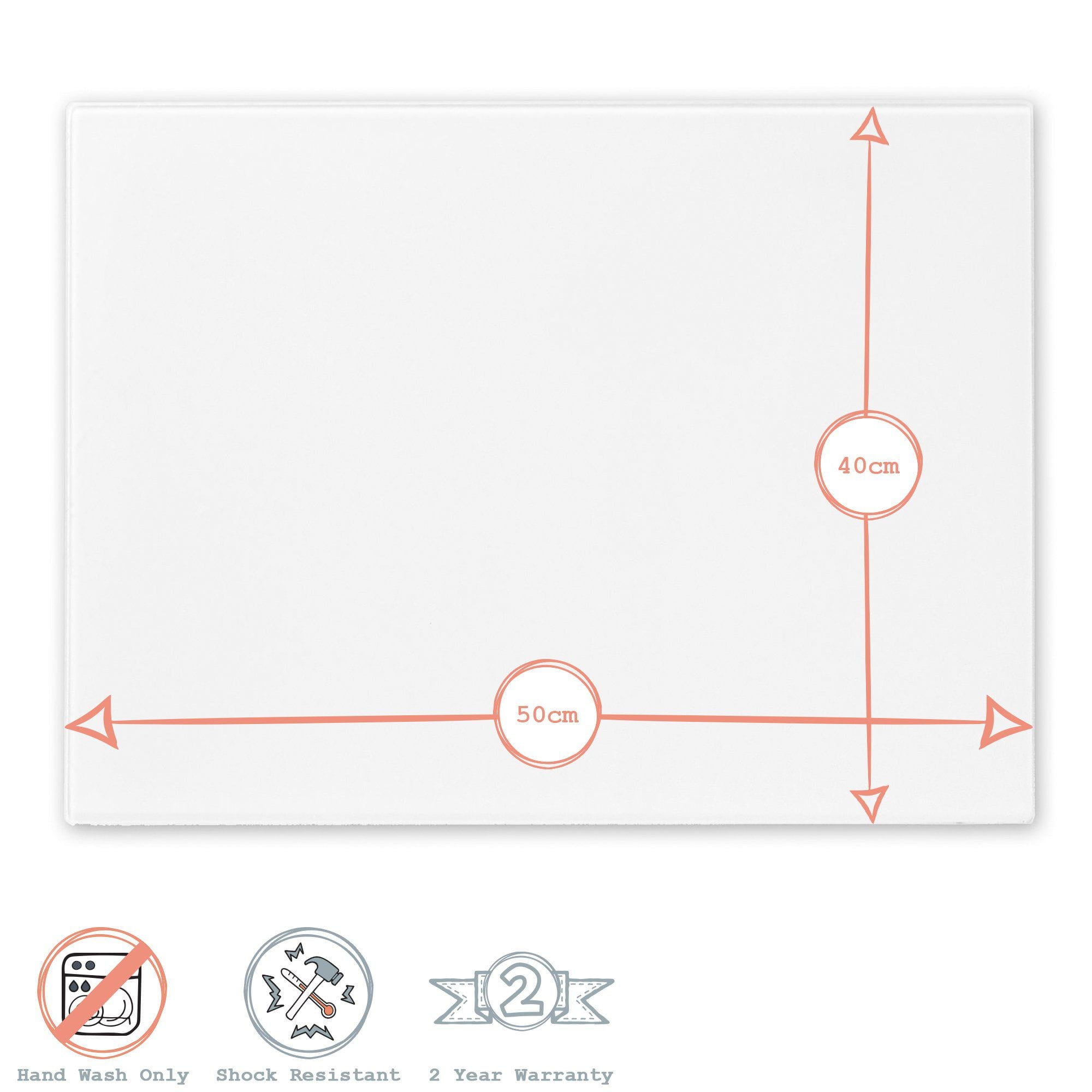 50cm x 40cm Glass Chopping Board