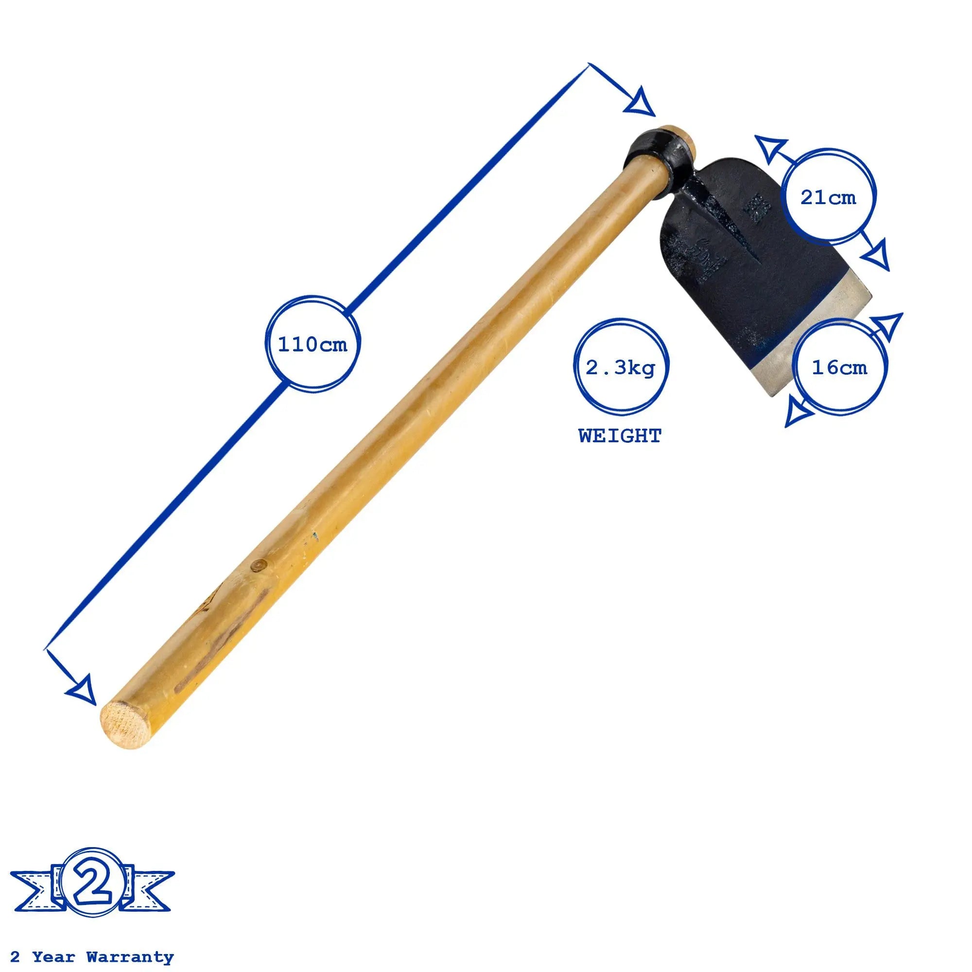 110cm Steel Garden Hoe Harbour Housewares