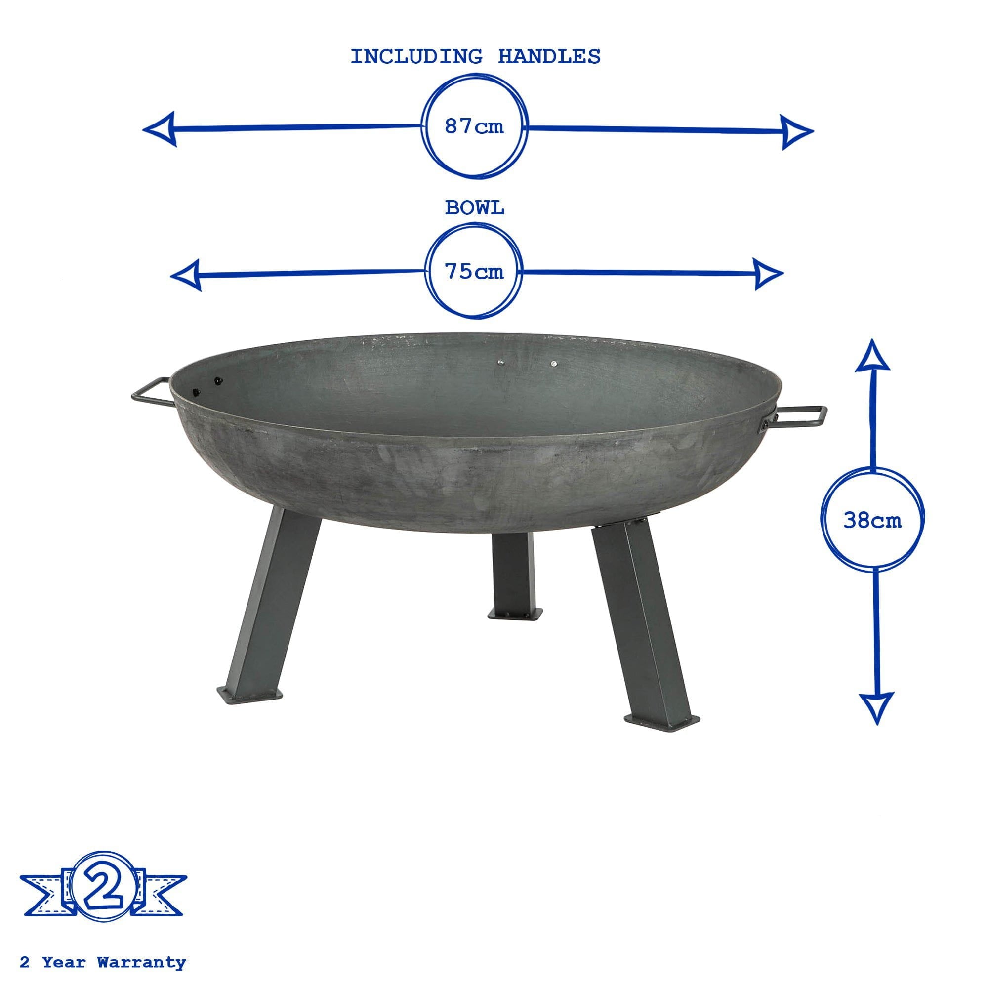 Large Cast Iron Fire Pit 75cm