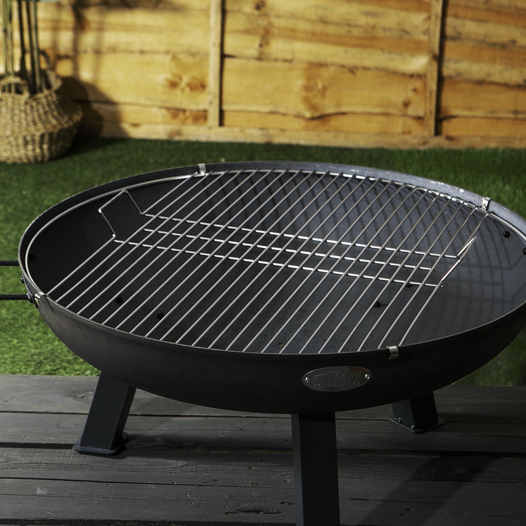 2pc Fire Pit Grill & Spark Guard Set - 72.5cm