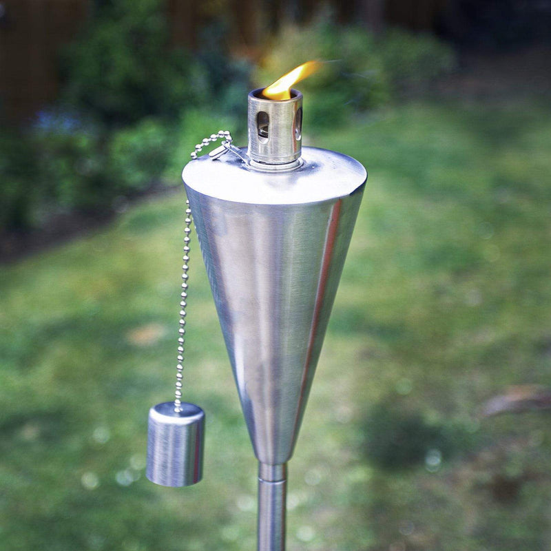 1.46m Metal Cone Garden Torches - Pack of Six - By Harbour Housewares