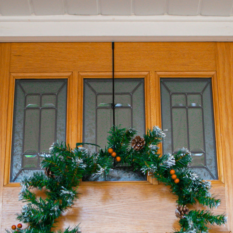 40cm Black Metal Christmas Wreath Door Hanger - By Harbour Housewares
