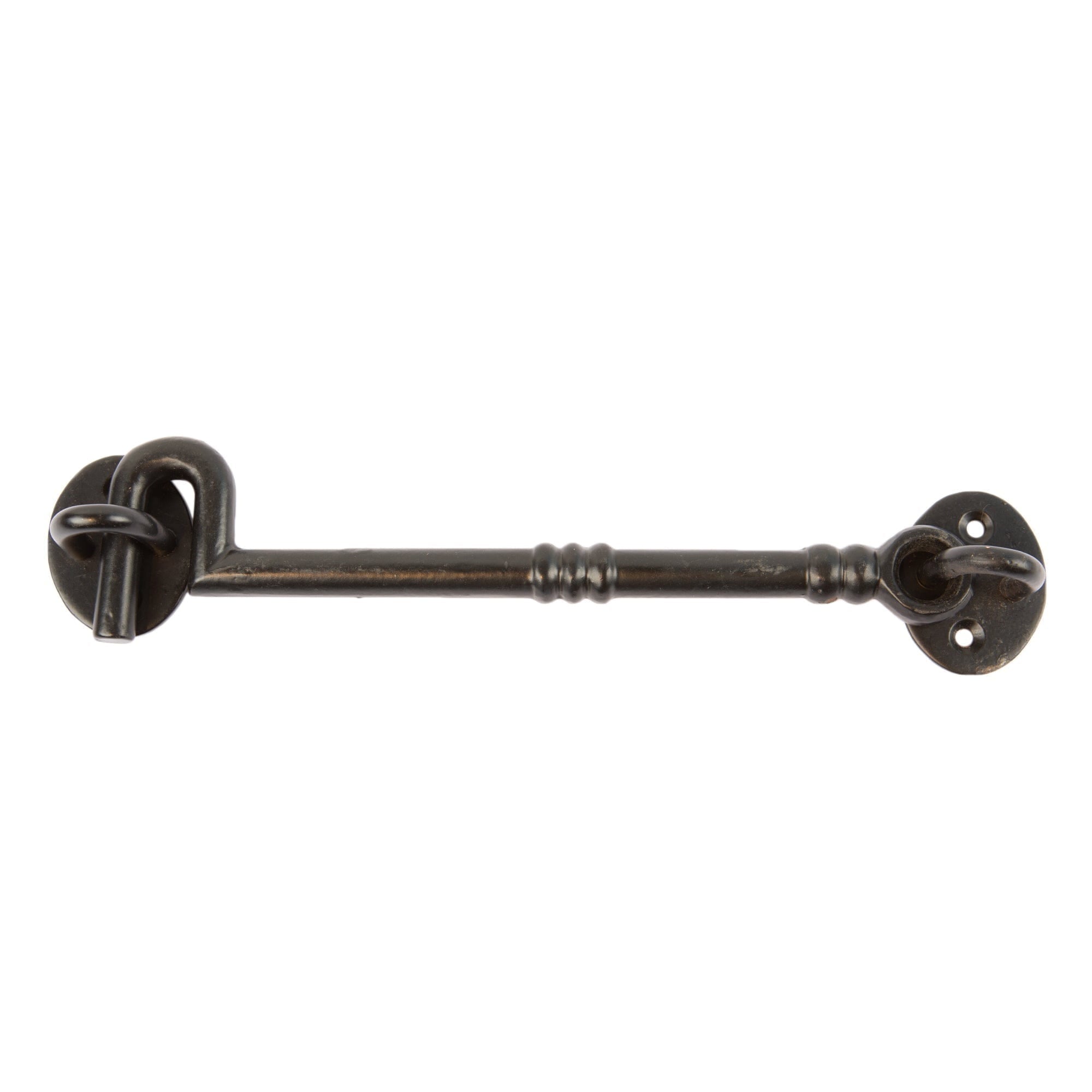225mm Black Ornate Cabin Hook and Eye - By Hammer & Tongs