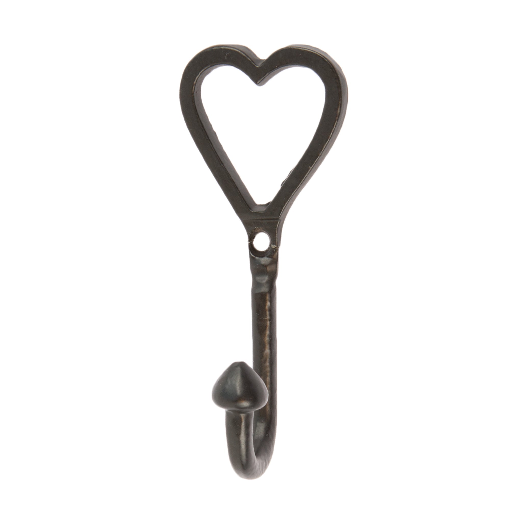 40mm x 100mm Black Single Heart Hook