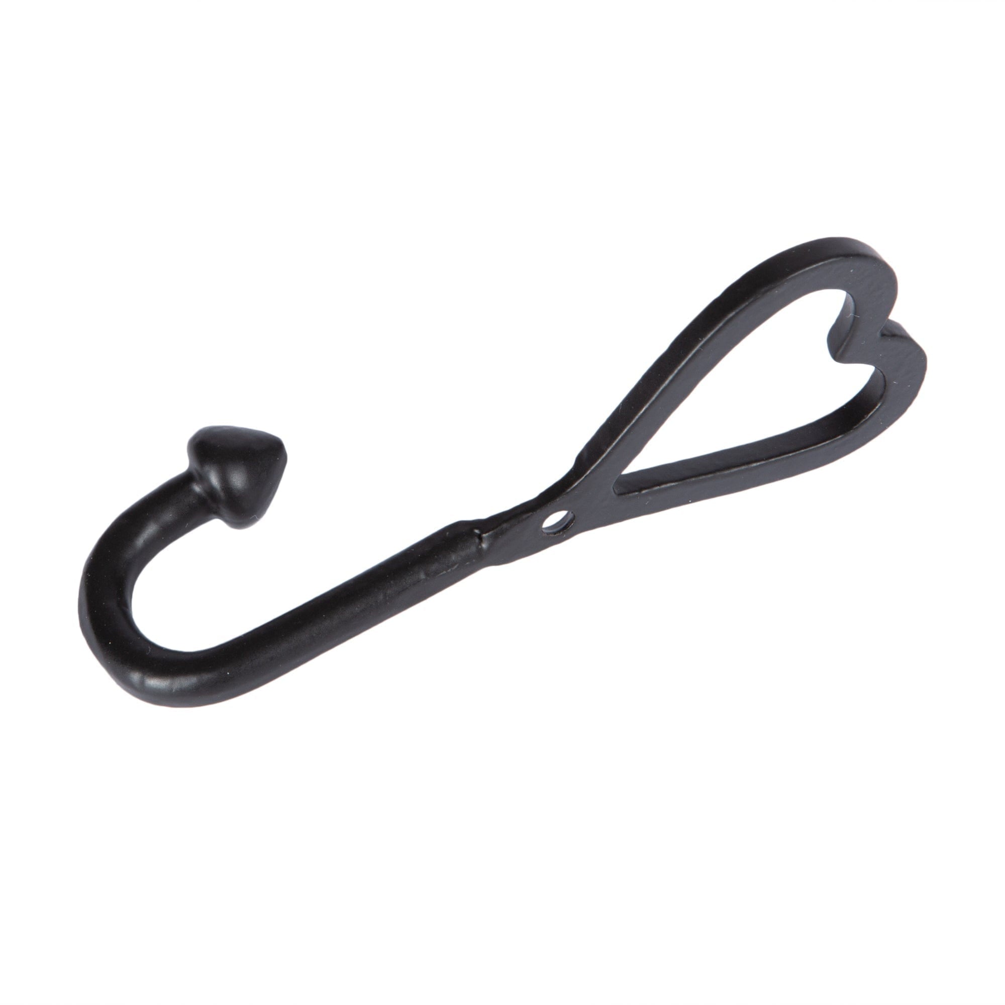 40mm x 100mm Black Single Heart Hook