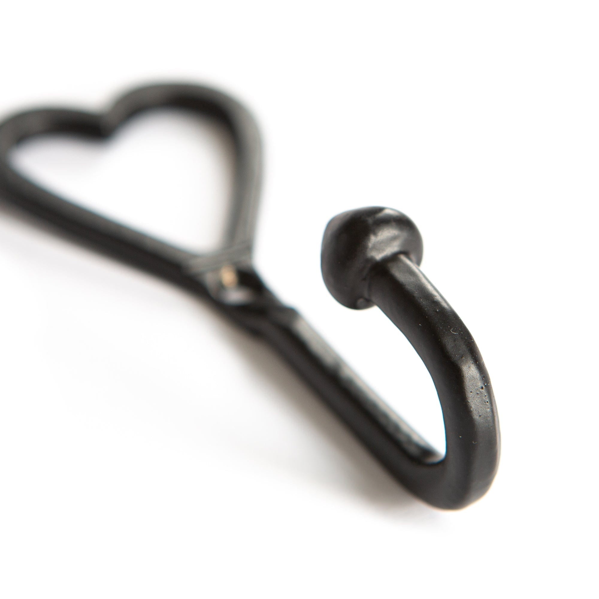 40mm x 100mm Black Single Heart Hook