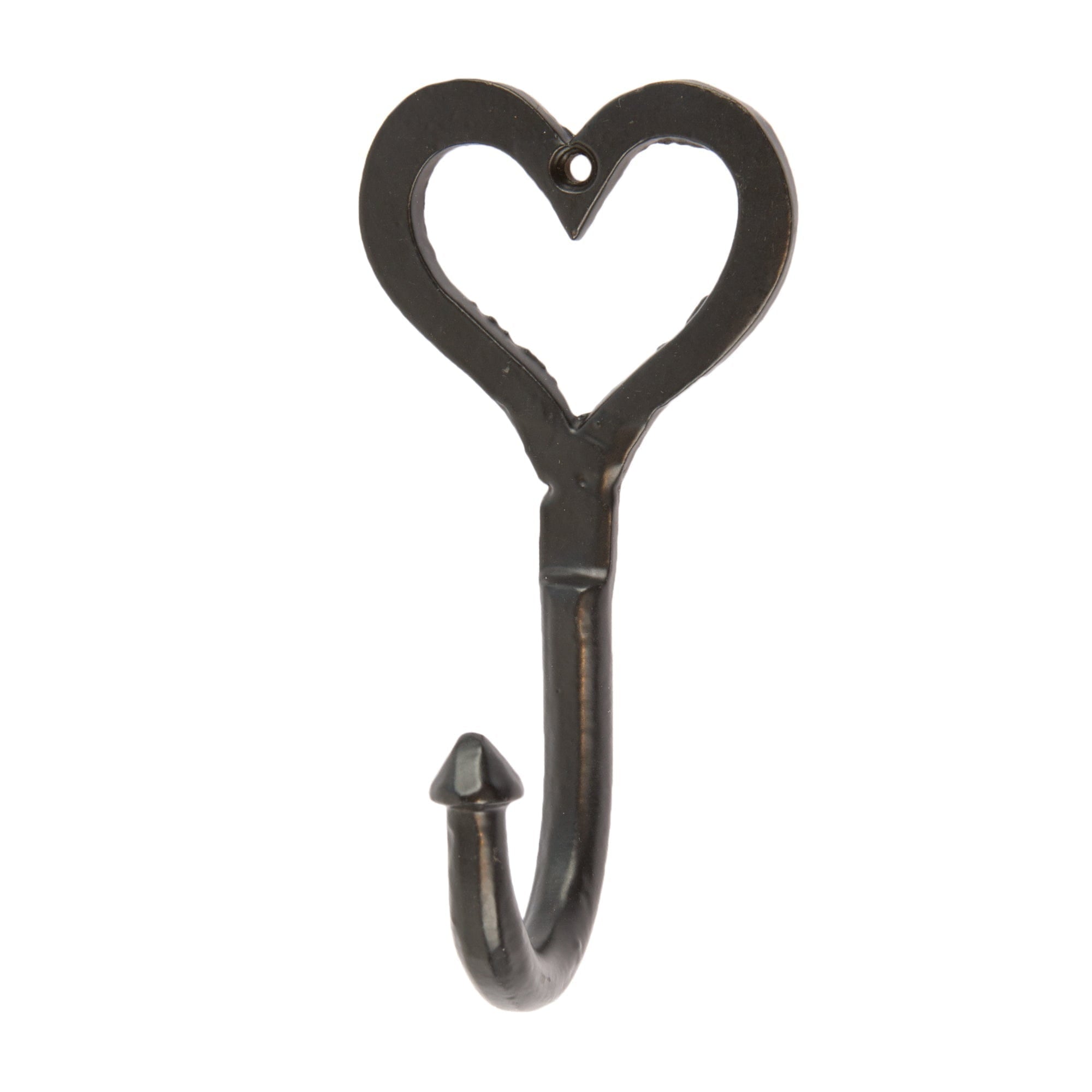 65mm x 130mm Black Single Heart Hook