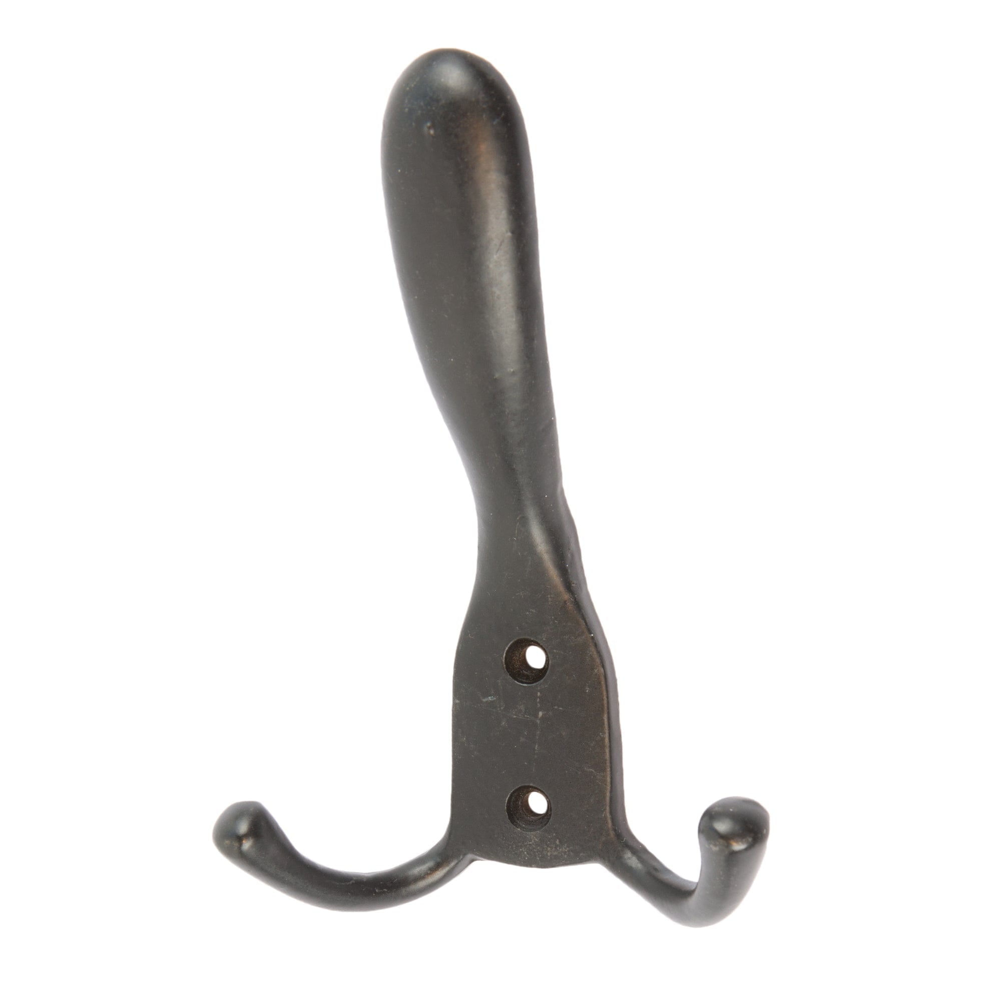 90mm x 140mm Black Rustic Hat and Double Robe Hook