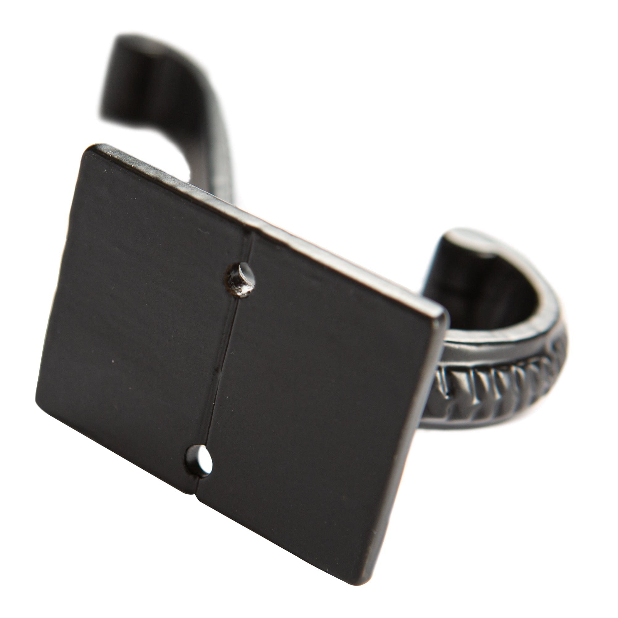 35mm x 100mm Black Square Back Scroll Hat & Coat Hook