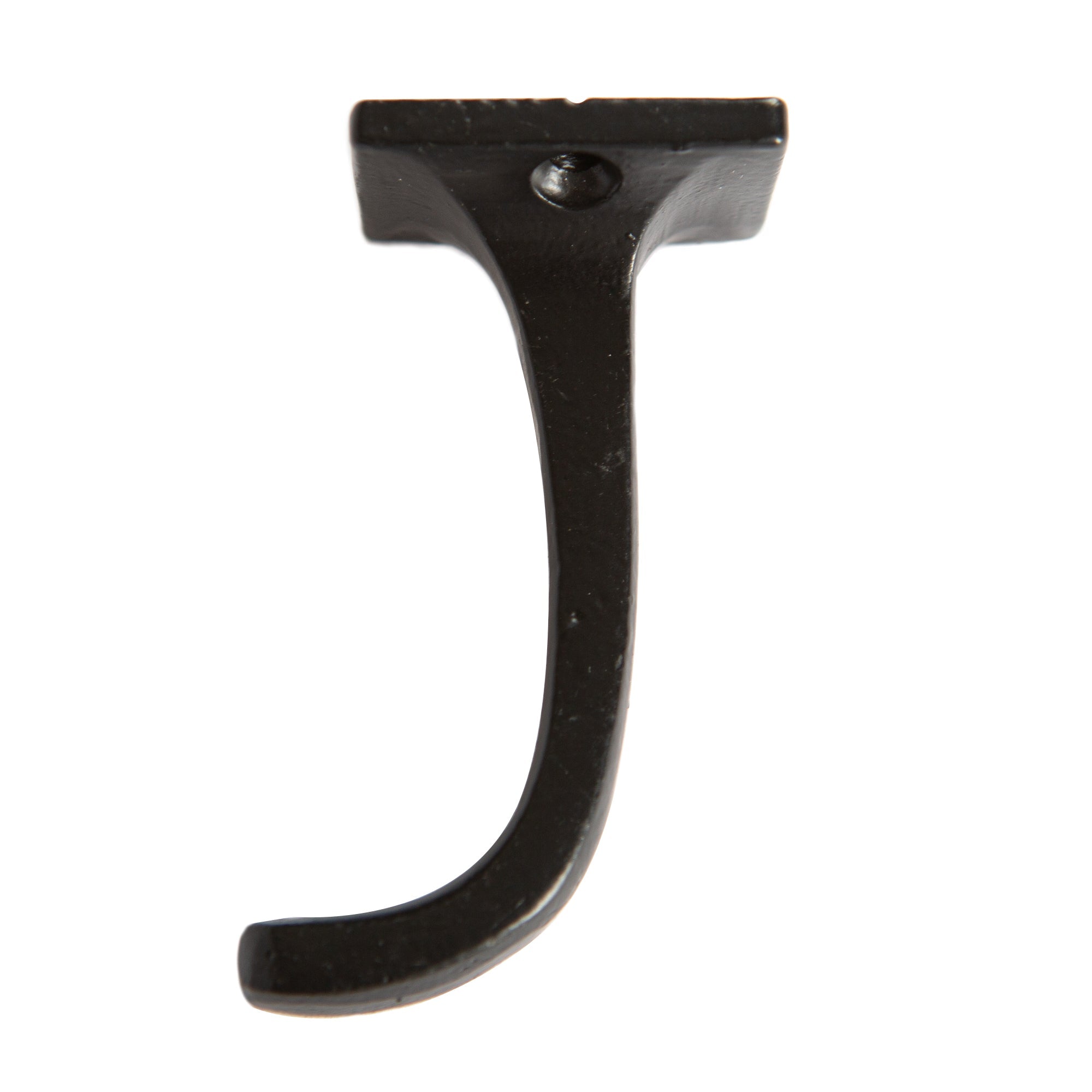 30mm x 45mm Black Square Back Curved Hook