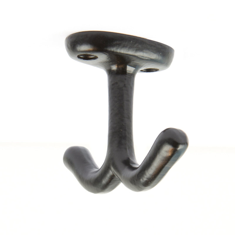 80mm x 60mm Black Double Ceiling Hook - By Hammer & Tongs