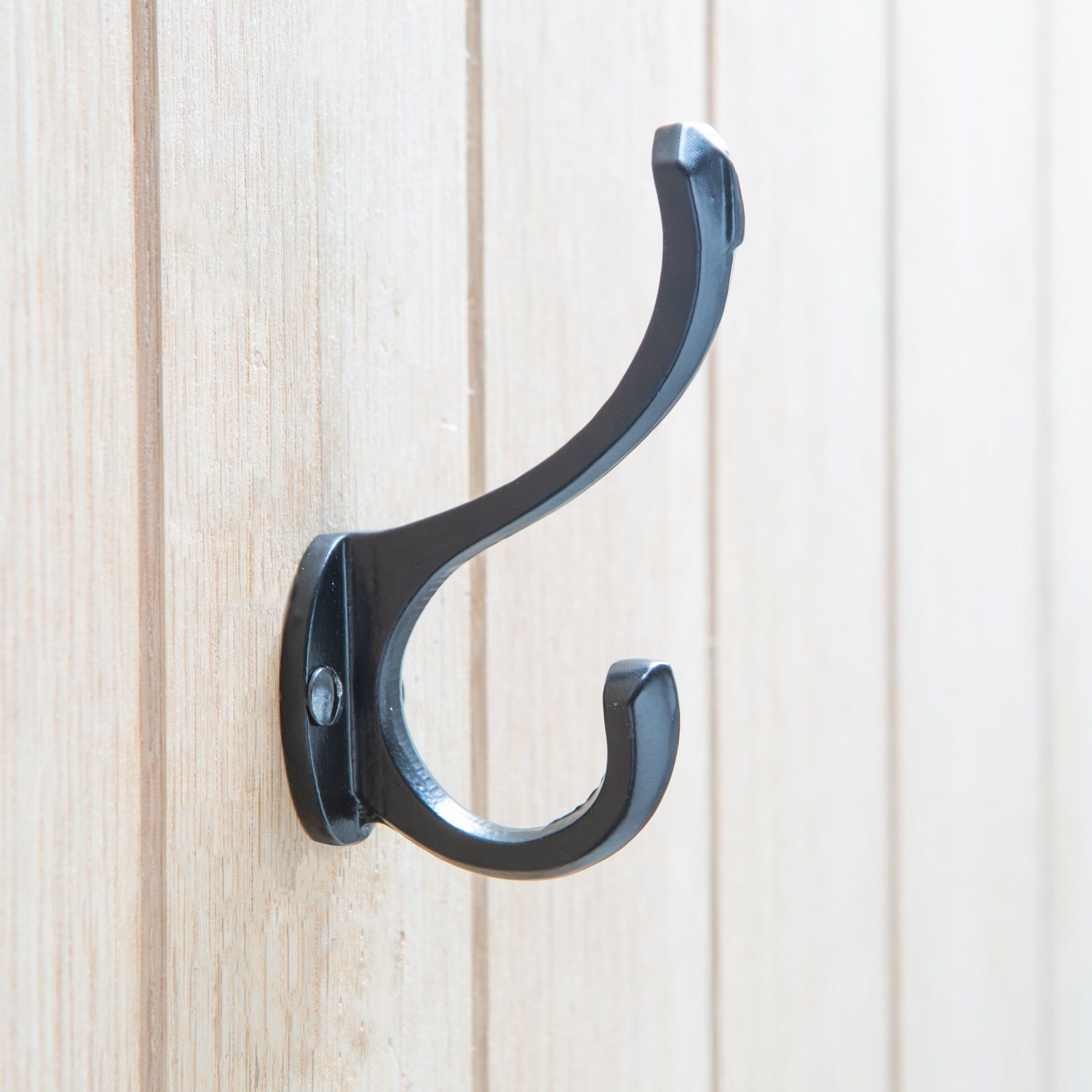 25mm x 85mm Black Bevelled End Hat & Coat Hook