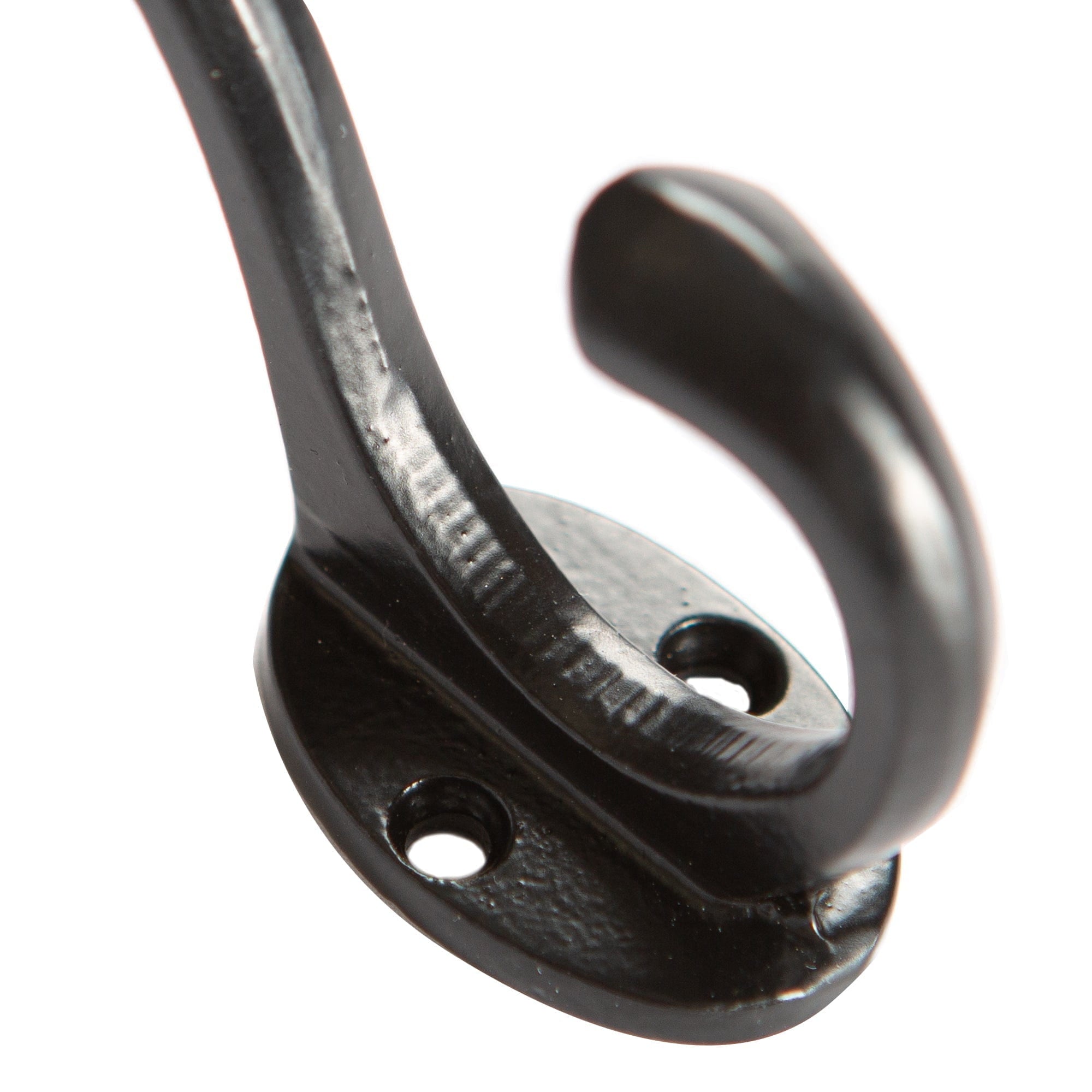 25mm x 85mm Black Bevelled End Hat & Coat Hook