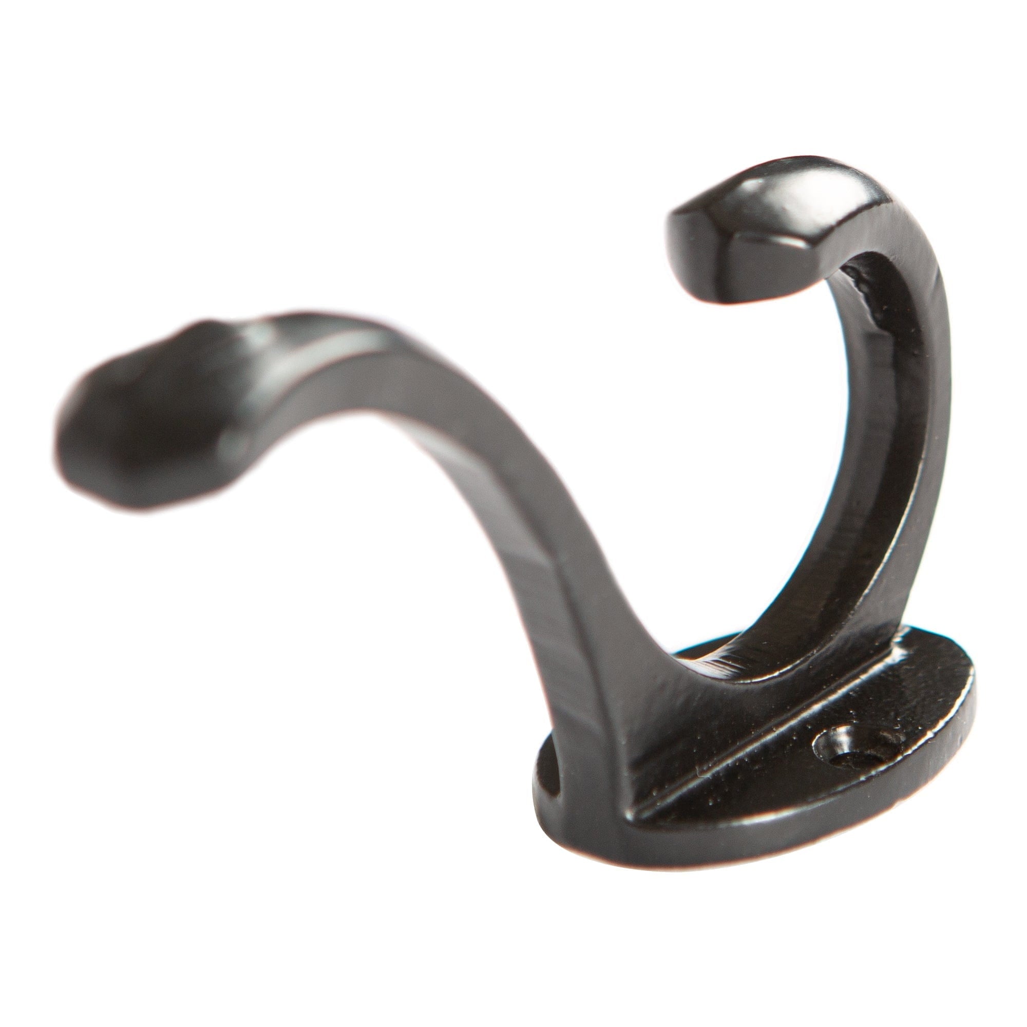 25mm x 85mm Black Bevelled End Hat & Coat Hook