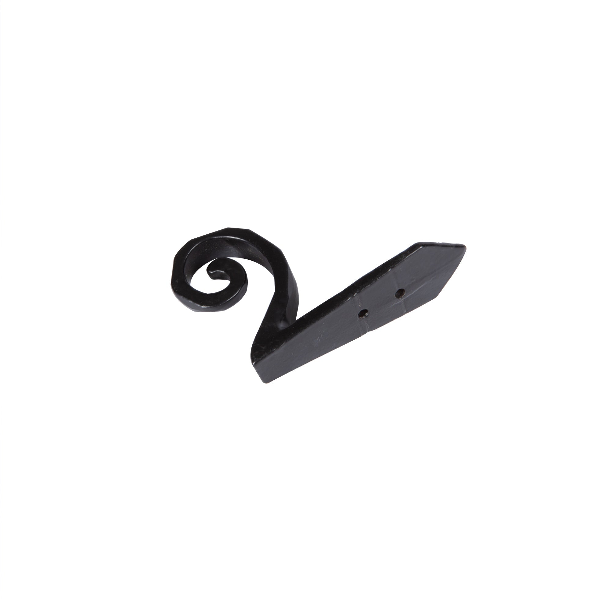 30mm x 95mm Black Hammered Scroll Hook