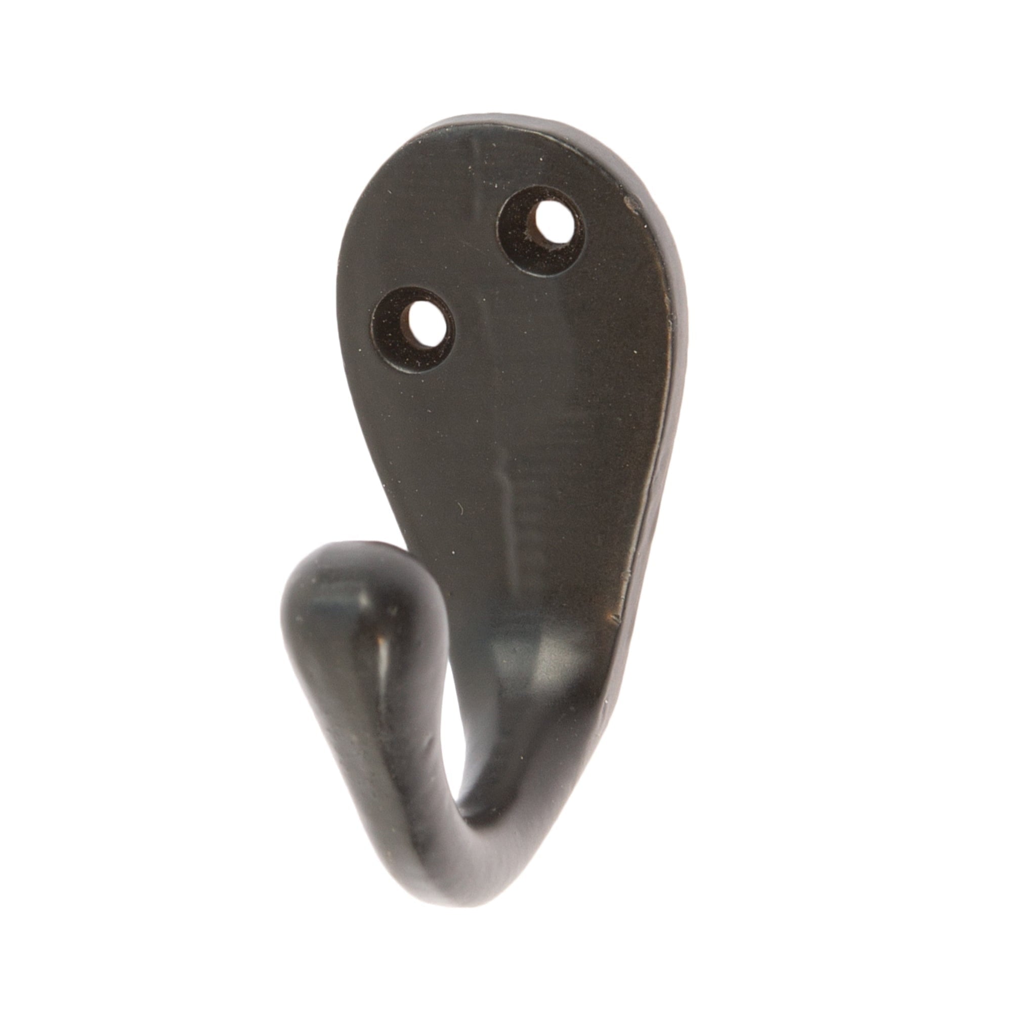 30mm x 55mm Black Narrow Single Robe Hook