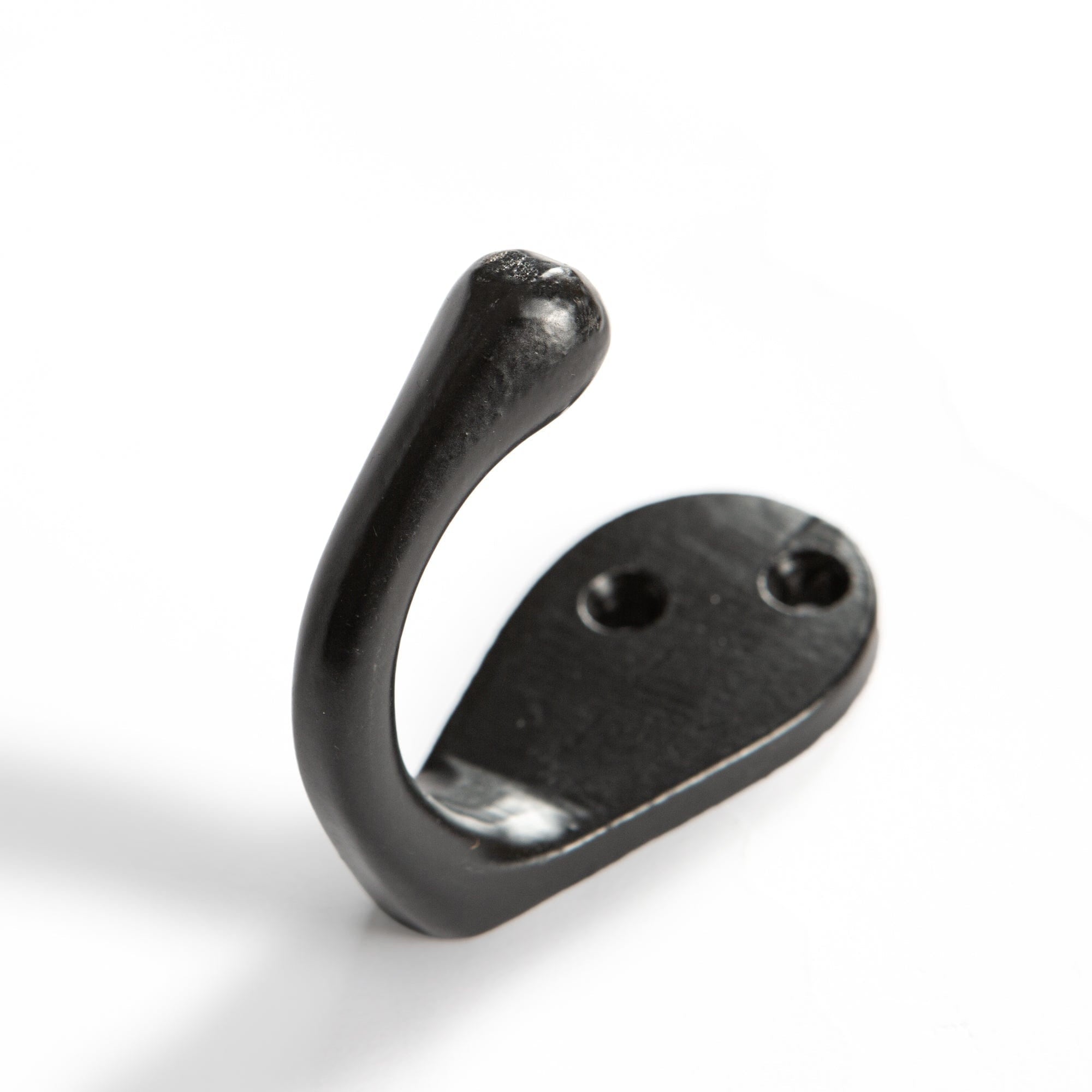 30mm x 55mm Black Narrow Single Robe Hook