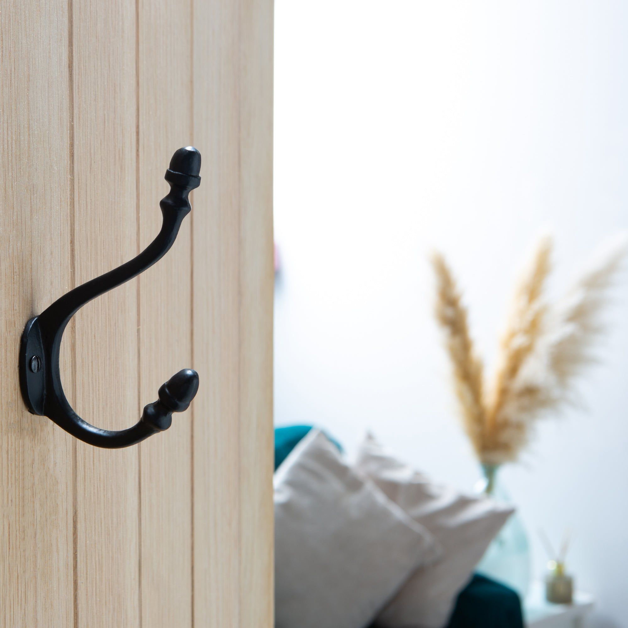 30mm x 135mm Black Antique Deco Hat & Coat Hook