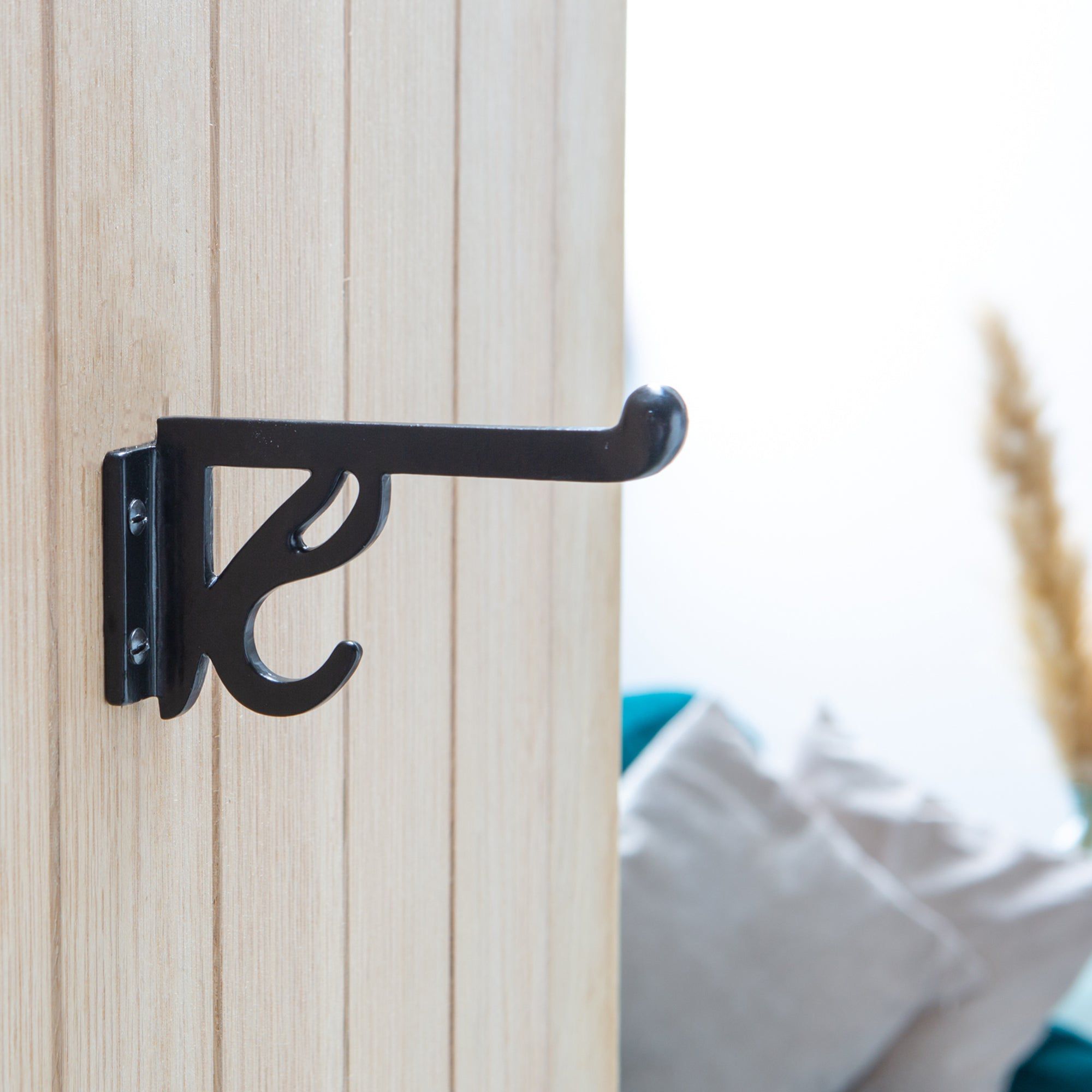 35mm x 70mm Black Ornate Flat Top Hat & Coat Hook