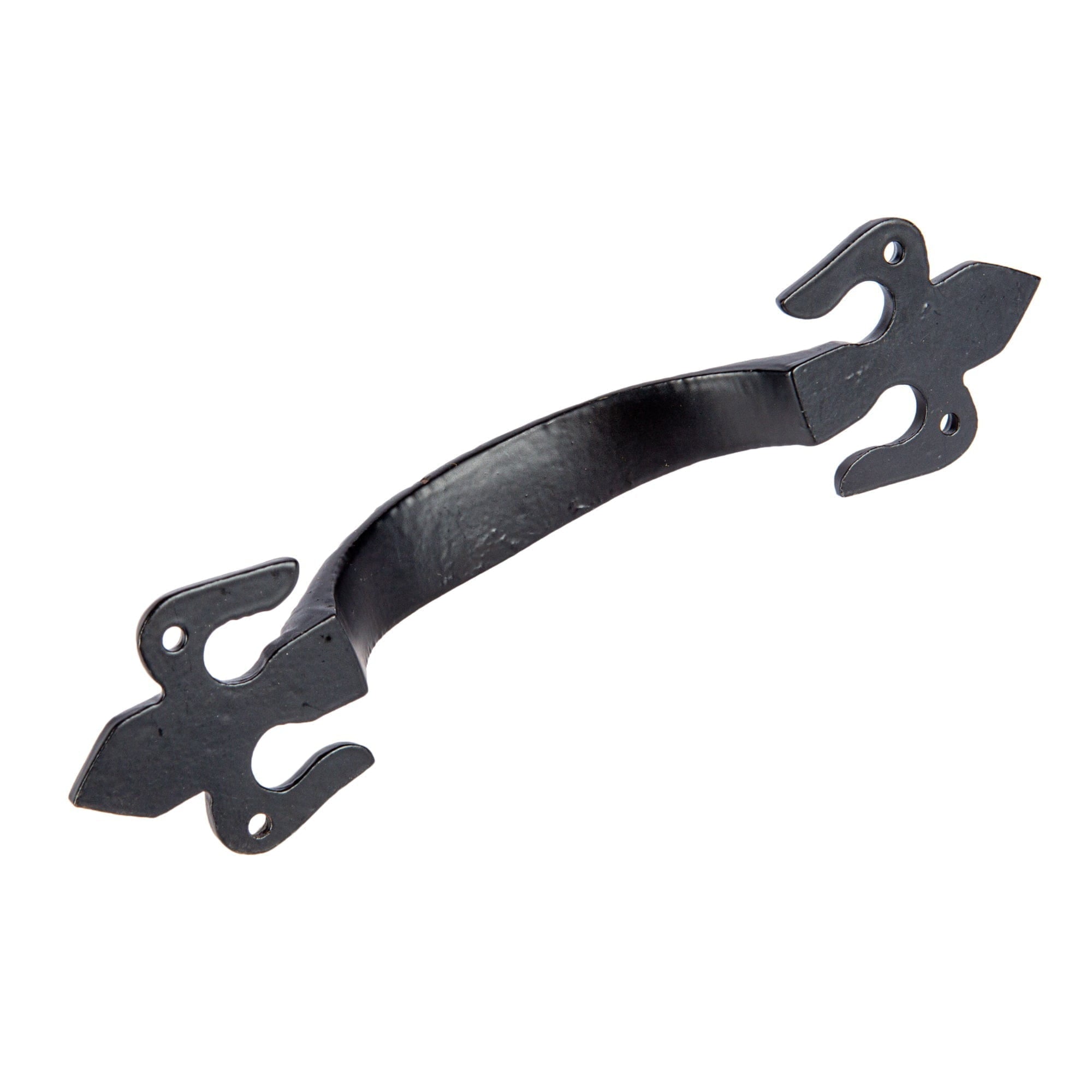 200mm Black Rustic Fleur De Lis Door Handle