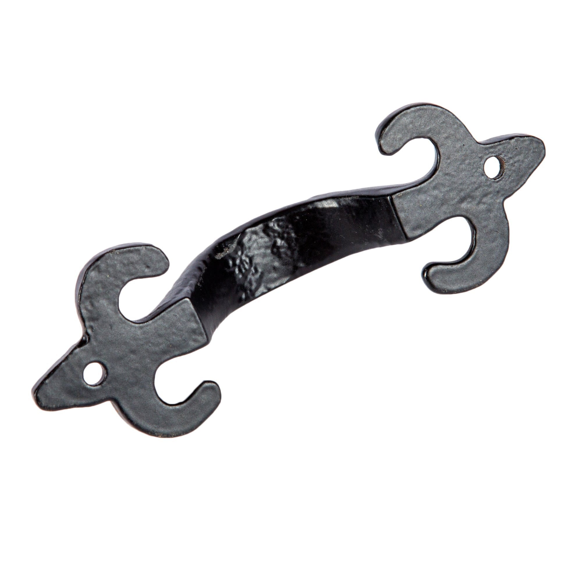 105mm Black Antique Fleur De Lis Door Handle