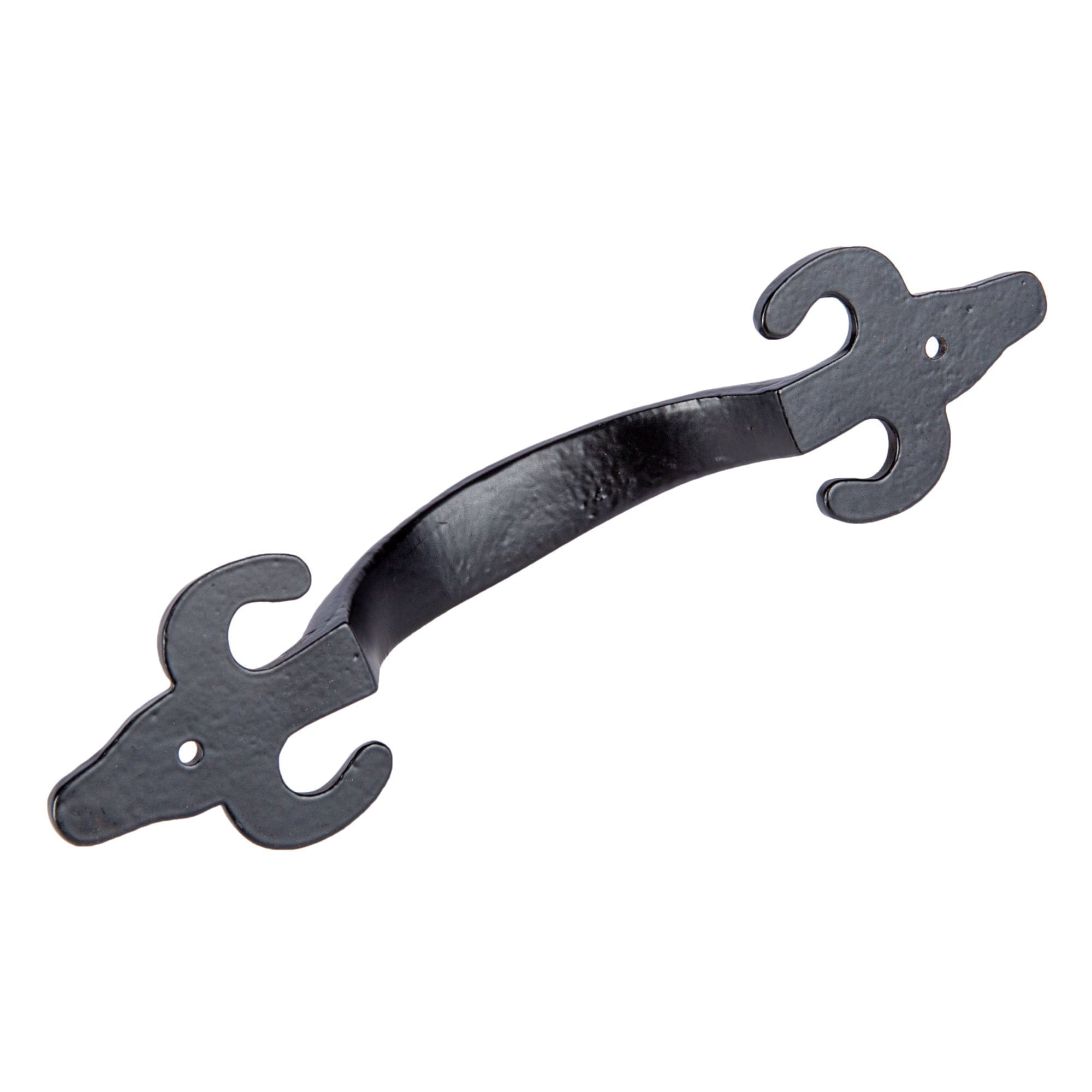 205mm Black Antique Fleur De Lis Door Handle