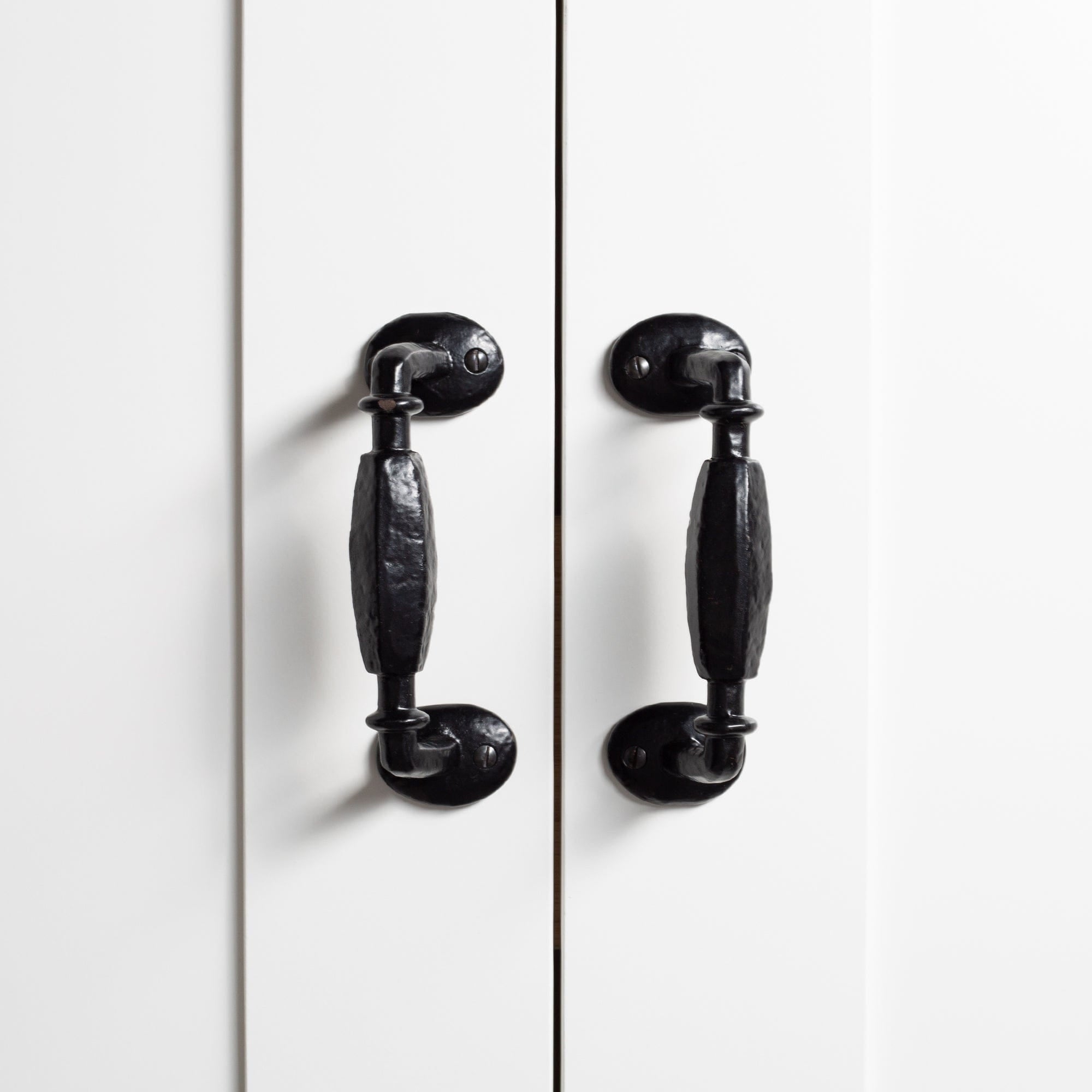 160mm Black Offset Wrought Iron Door Handle