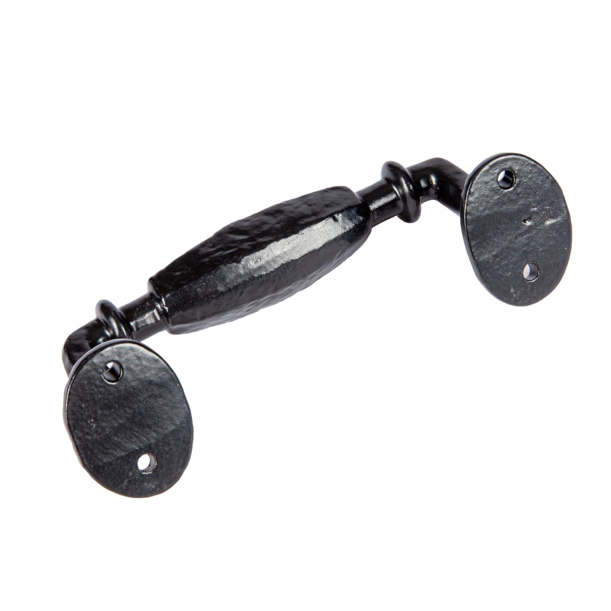 160mm Black Offset Wrought Iron Door Handle