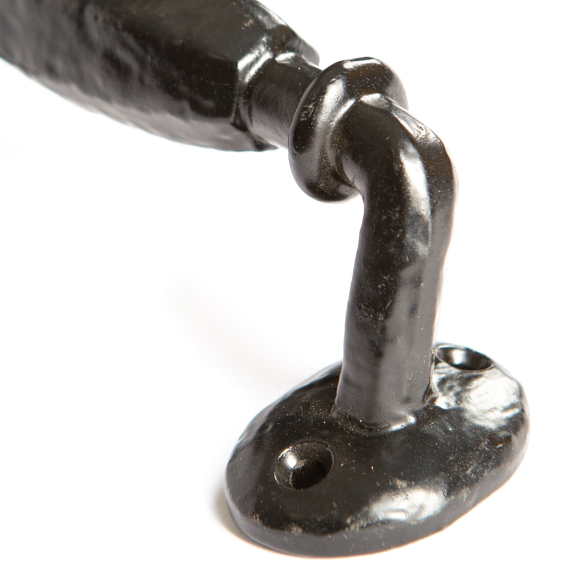 160mm Black Offset Wrought Iron Door Handle