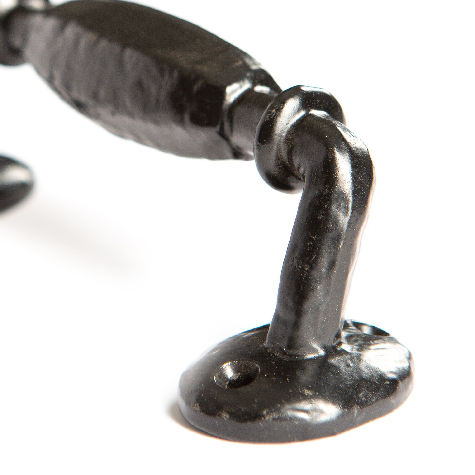 160mm Black Offset Wrought Iron Door Handle