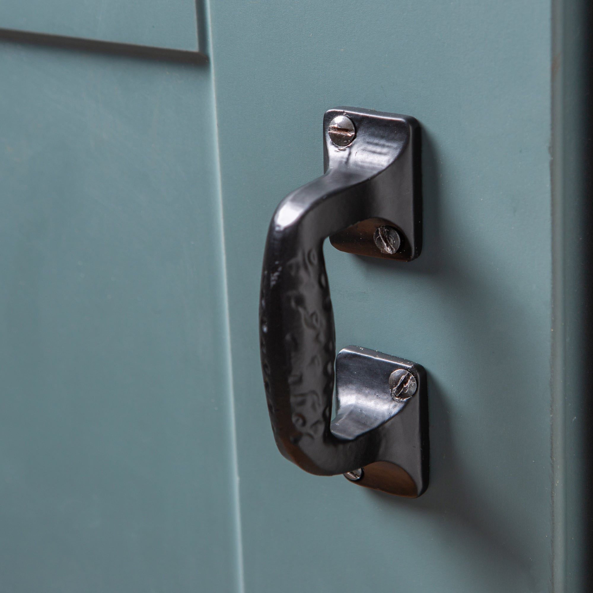 100mm Black Forged Barn Door Handle