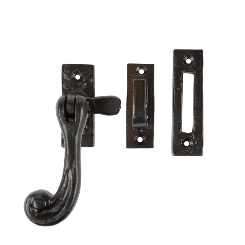 45mm x 110mm Black Rustic Left Handed Window Fastener - By Hammer & Tongs