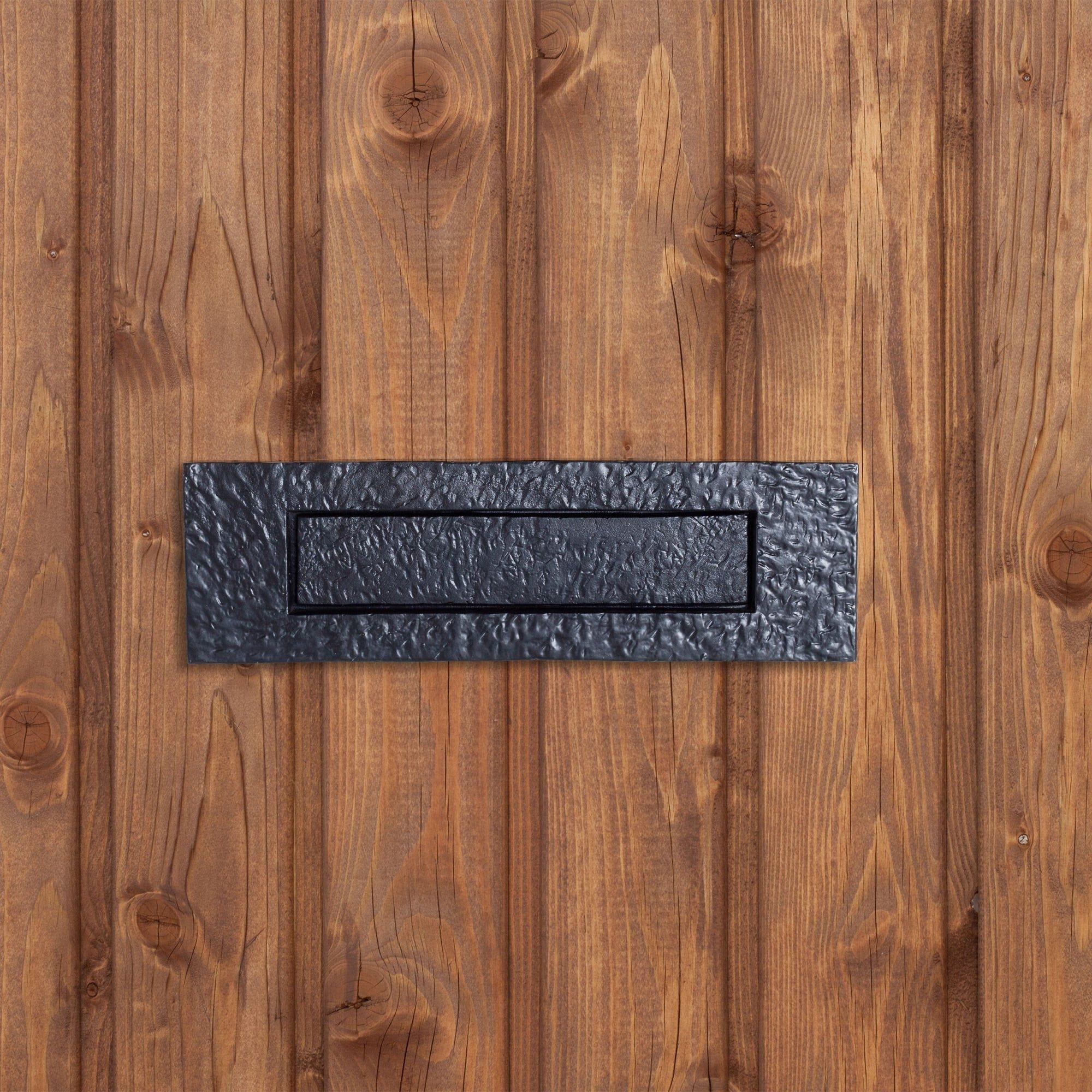 340mm x 100mm Black Rustic Letter Plate