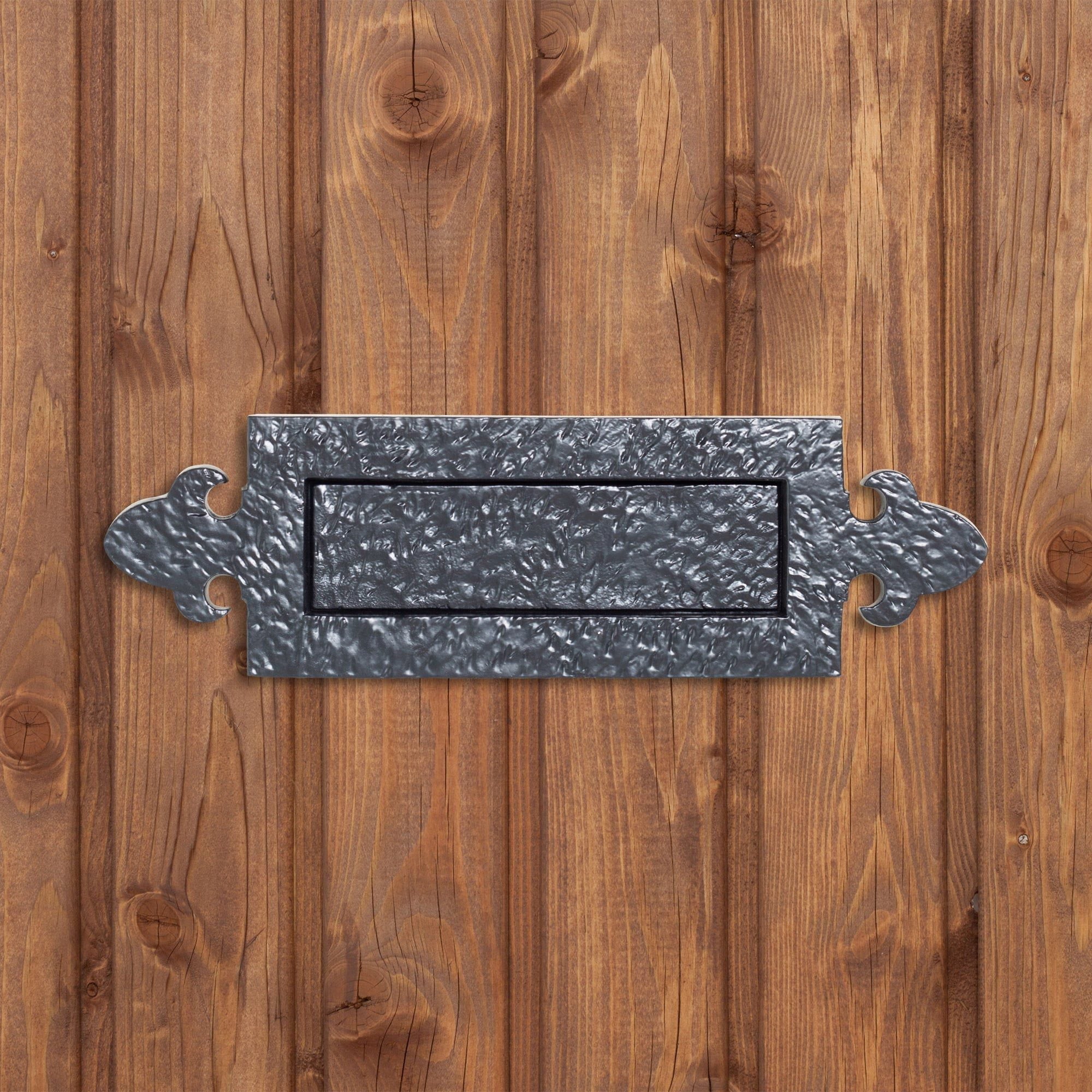 345mm x 105mm Black Fleur De Lis Letter Plate