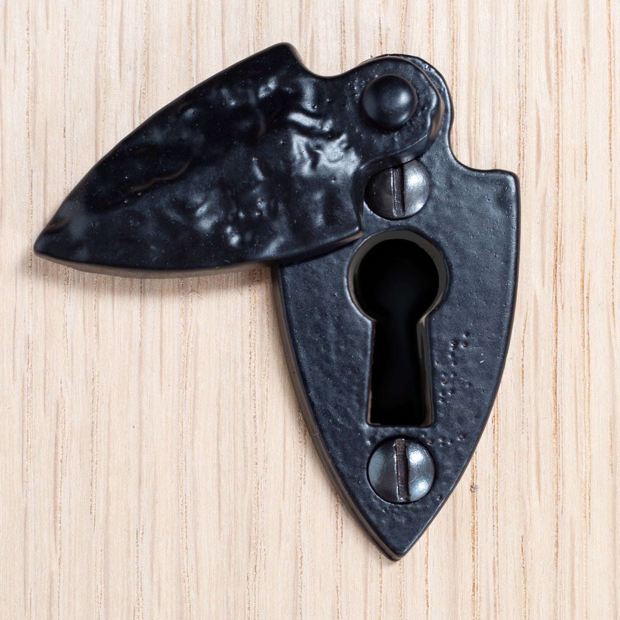 30mm x 55mm Black Arrowhead Escutcheon Plate with Cover