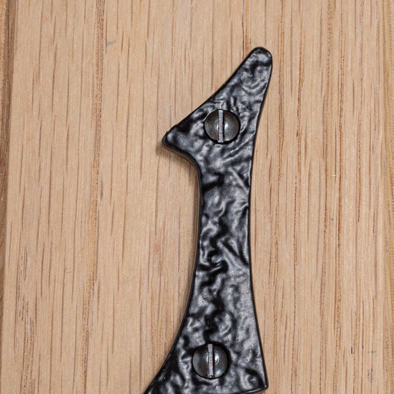 80mm Black Rustic Iron House Number 1 - By Hammer & Tongs