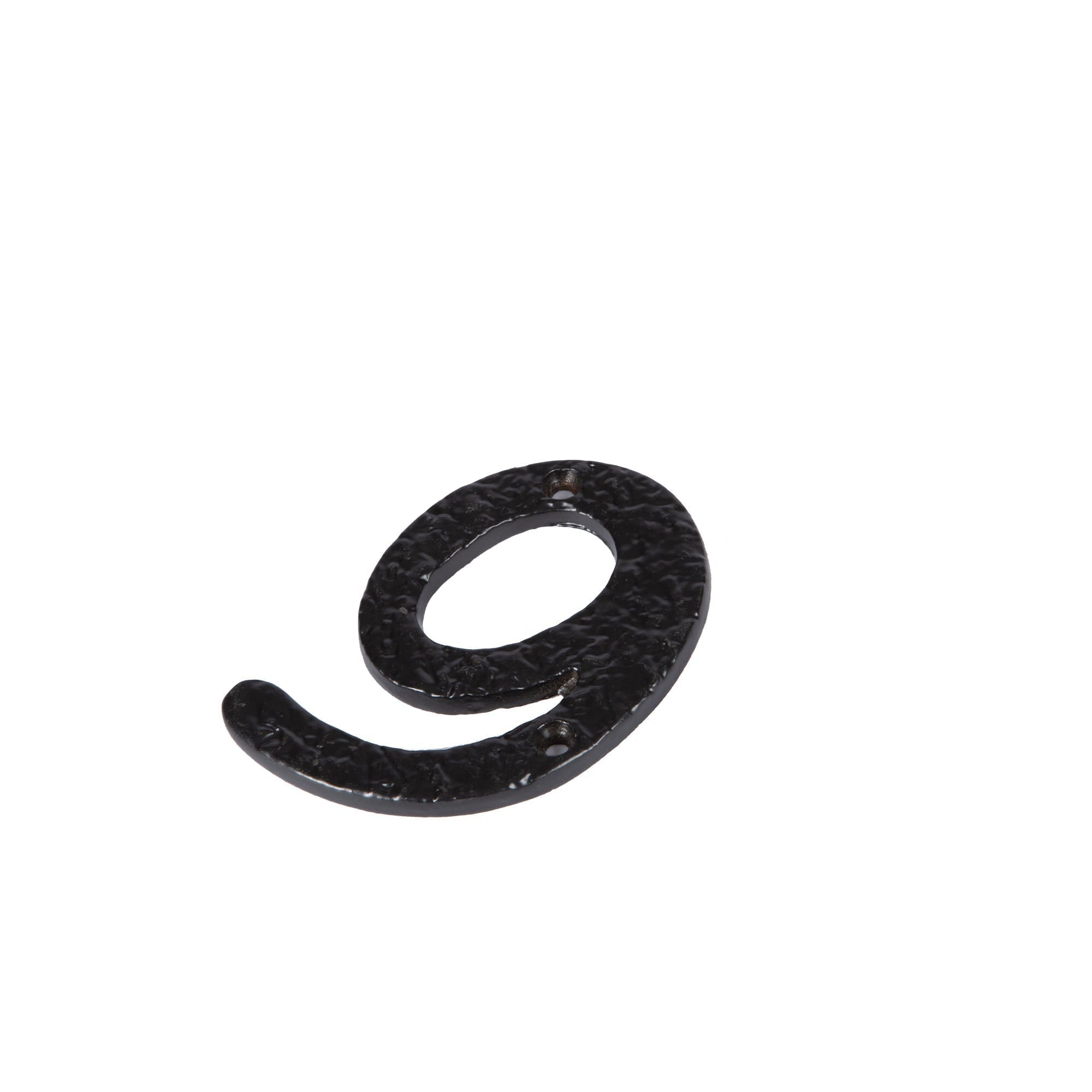 80mm Black Rustic Iron House Number 9
