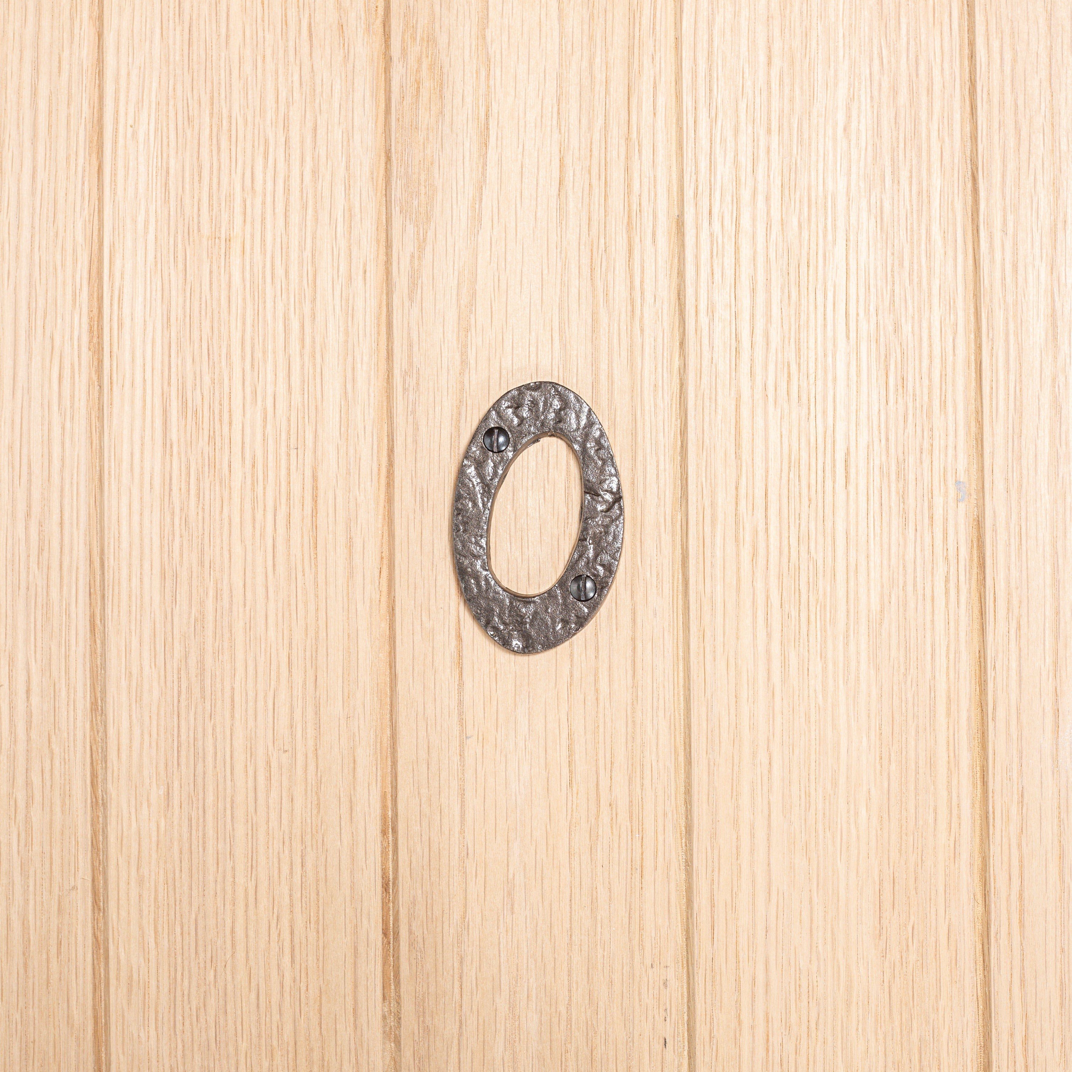 80mm Grey Rustic Iron House Number 0
