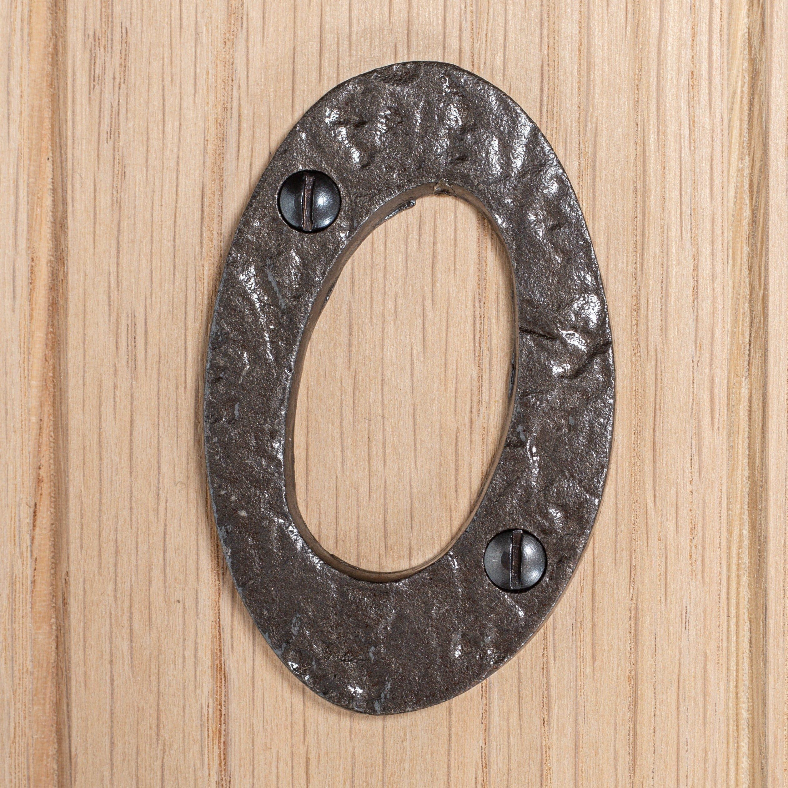 80mm Black Rustic Iron House Number 0