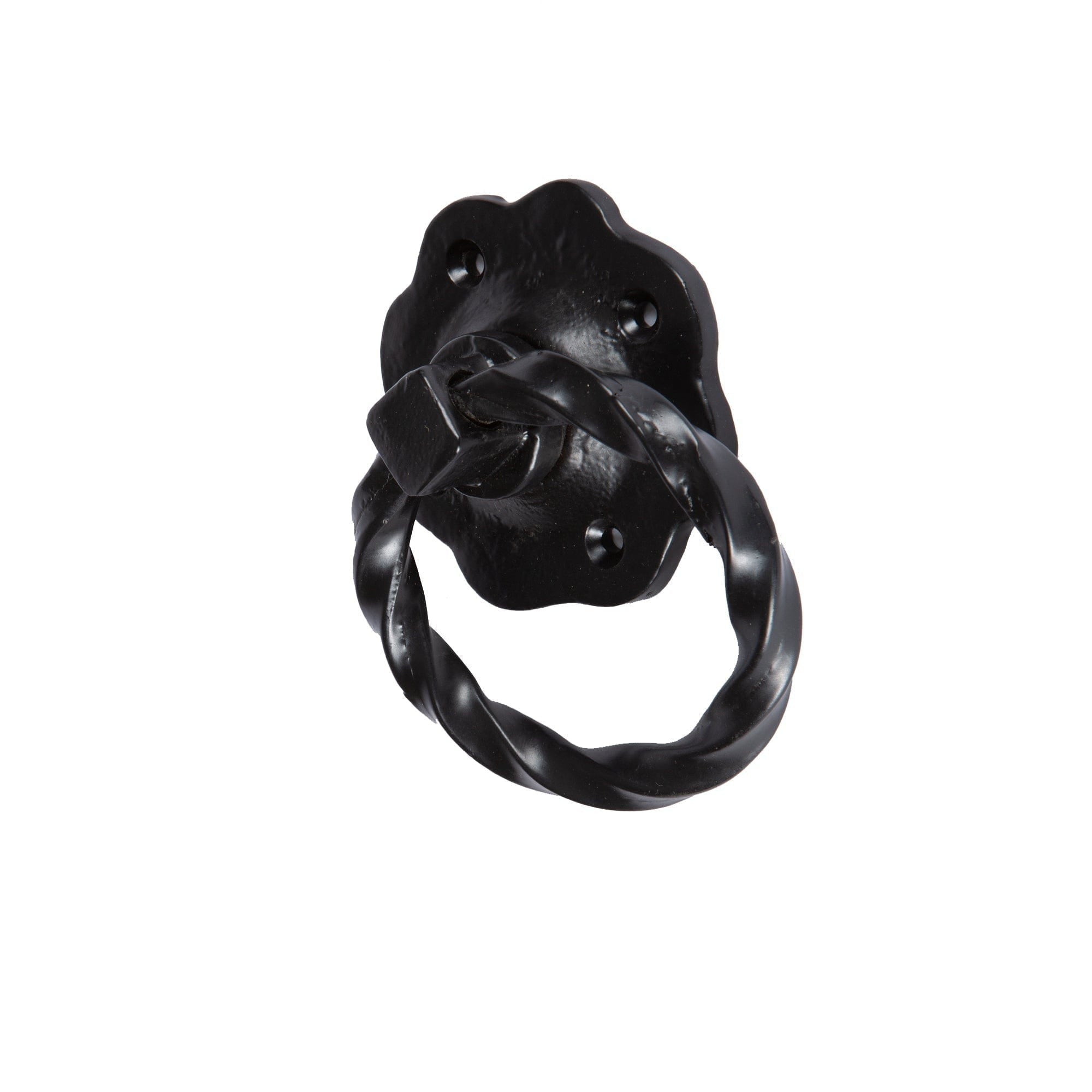 75mm Black Twisted Rose Gate Handle