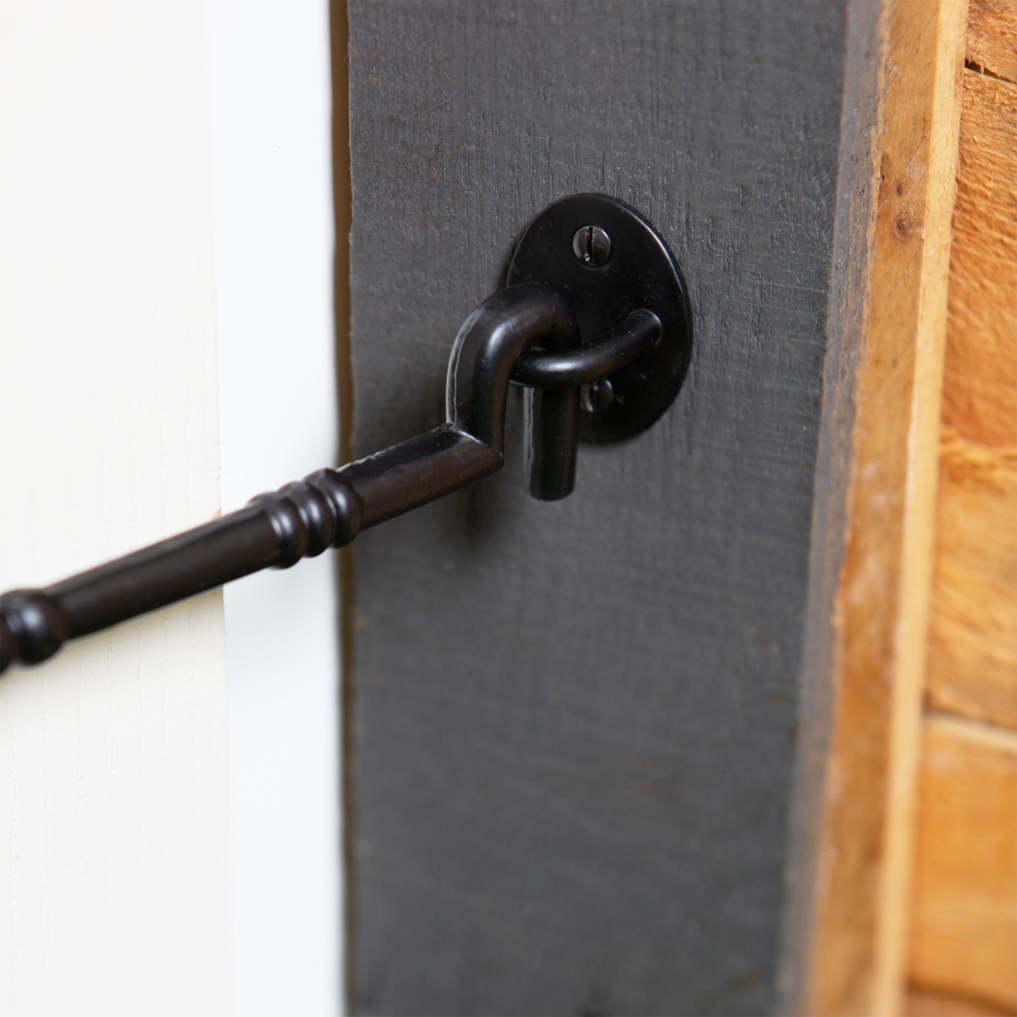 165mm Black Ornate Cabin Hook and Eye