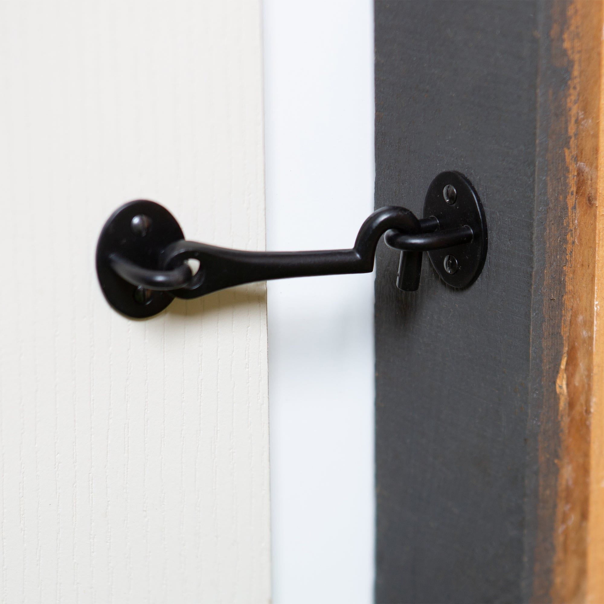 125mm Black Rustic Cabin Hook and Eye