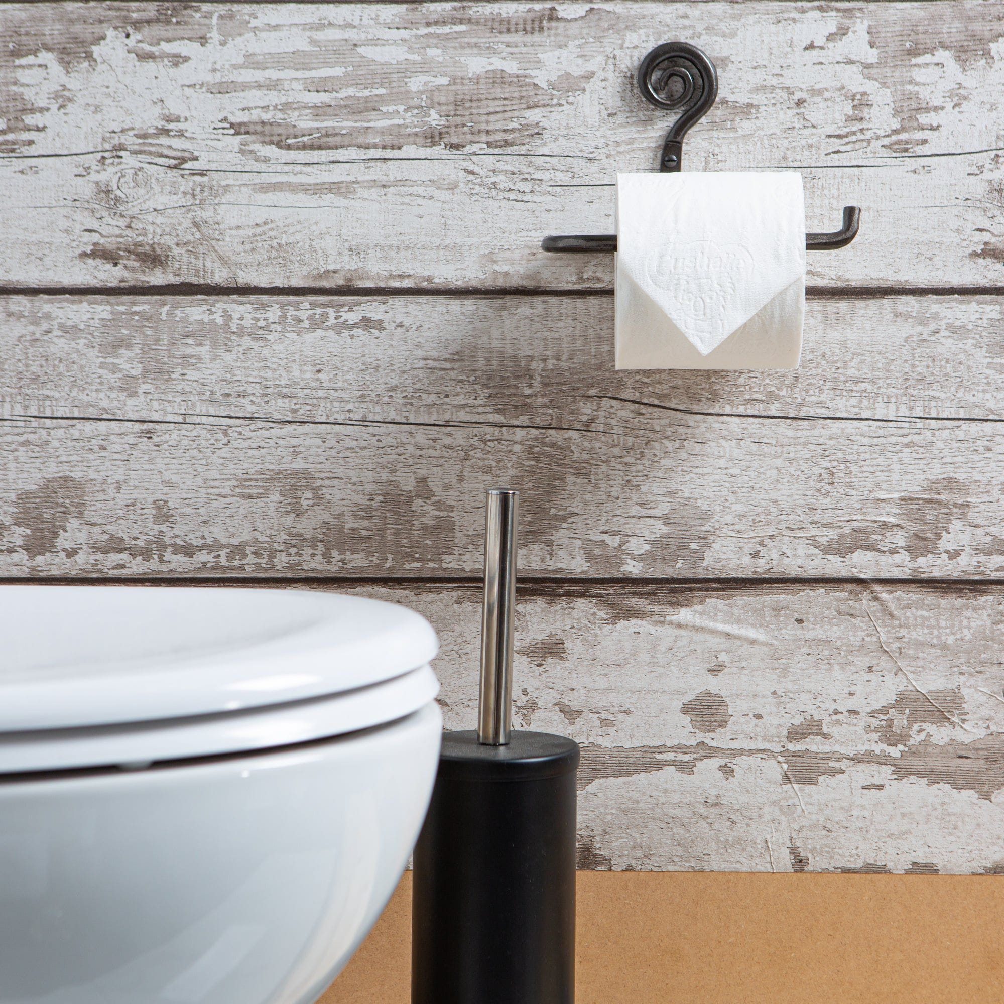 180mm Grey Curly Iron Toilet Roll Holder