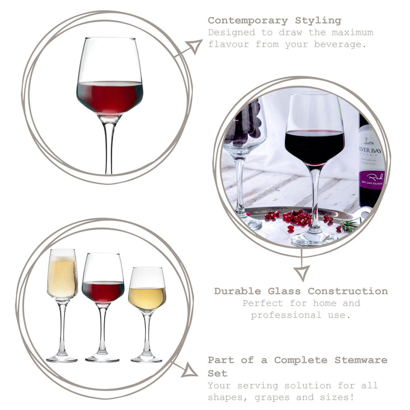 400ml Lal Wine Glasses - Pack of Six - By LAV