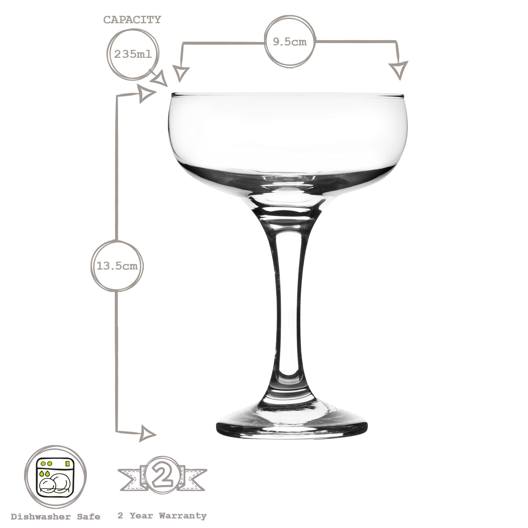 235ml Misket Champagne Saucers - Pack of Six