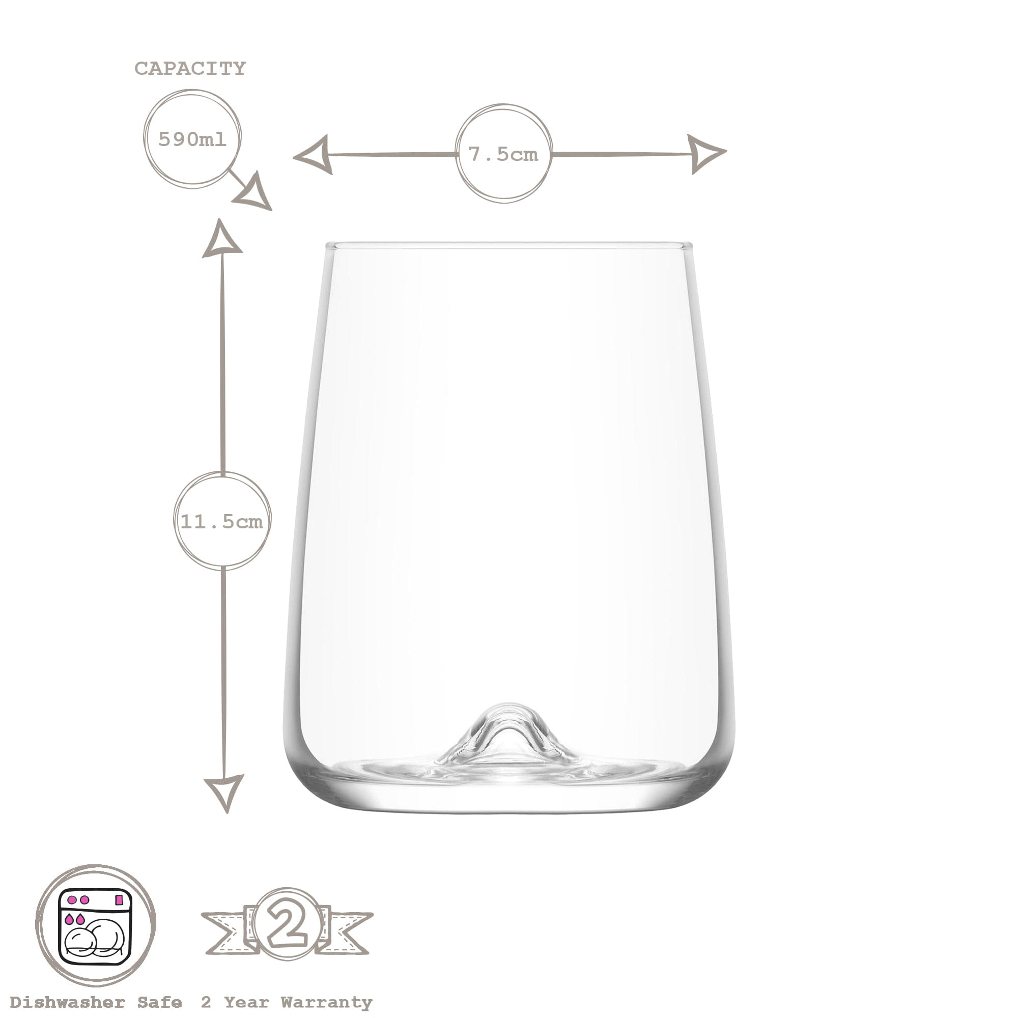 590ml Terra Highball Glasses - Pack of Six