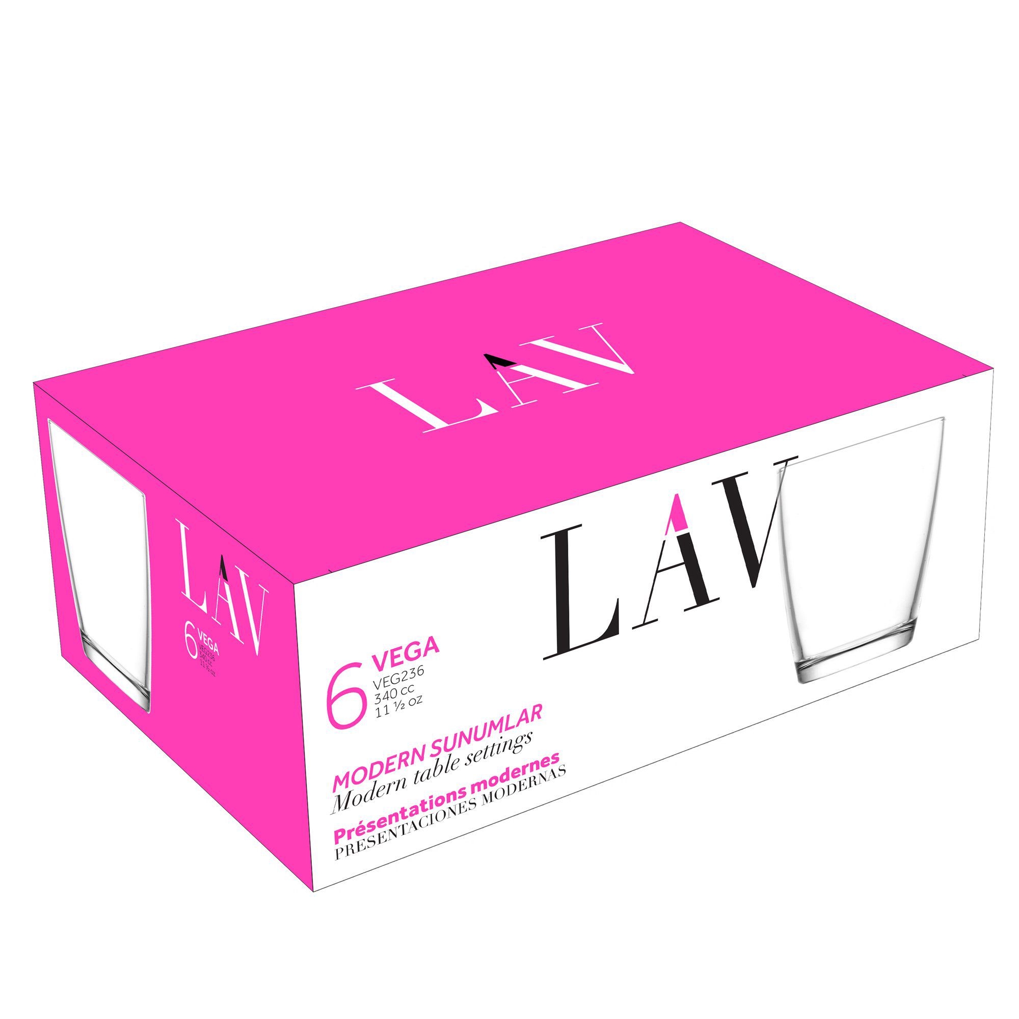 340ml Vega Water Glasses - Pack of Six